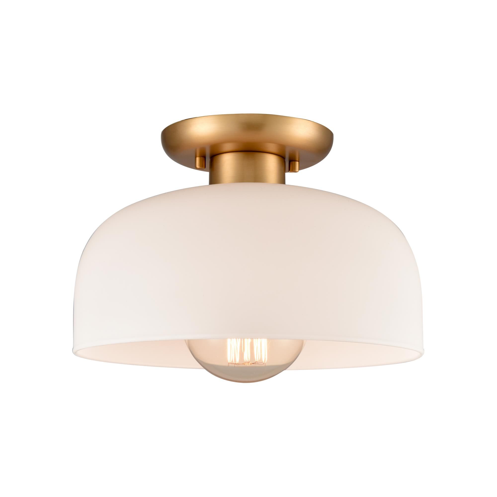 Shown in Brushed Gold finish and Opal  Shade glass and Opal Glass shade