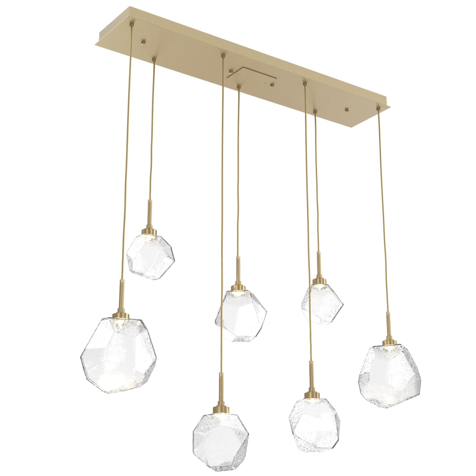 Shown in Gilded Brass finish and Clear glass