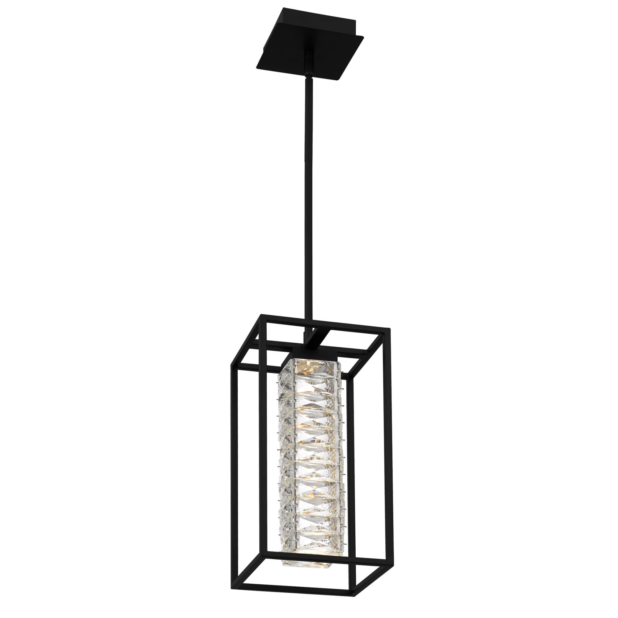 Shown in Matte Black finish and Clear Crystal Glass shade