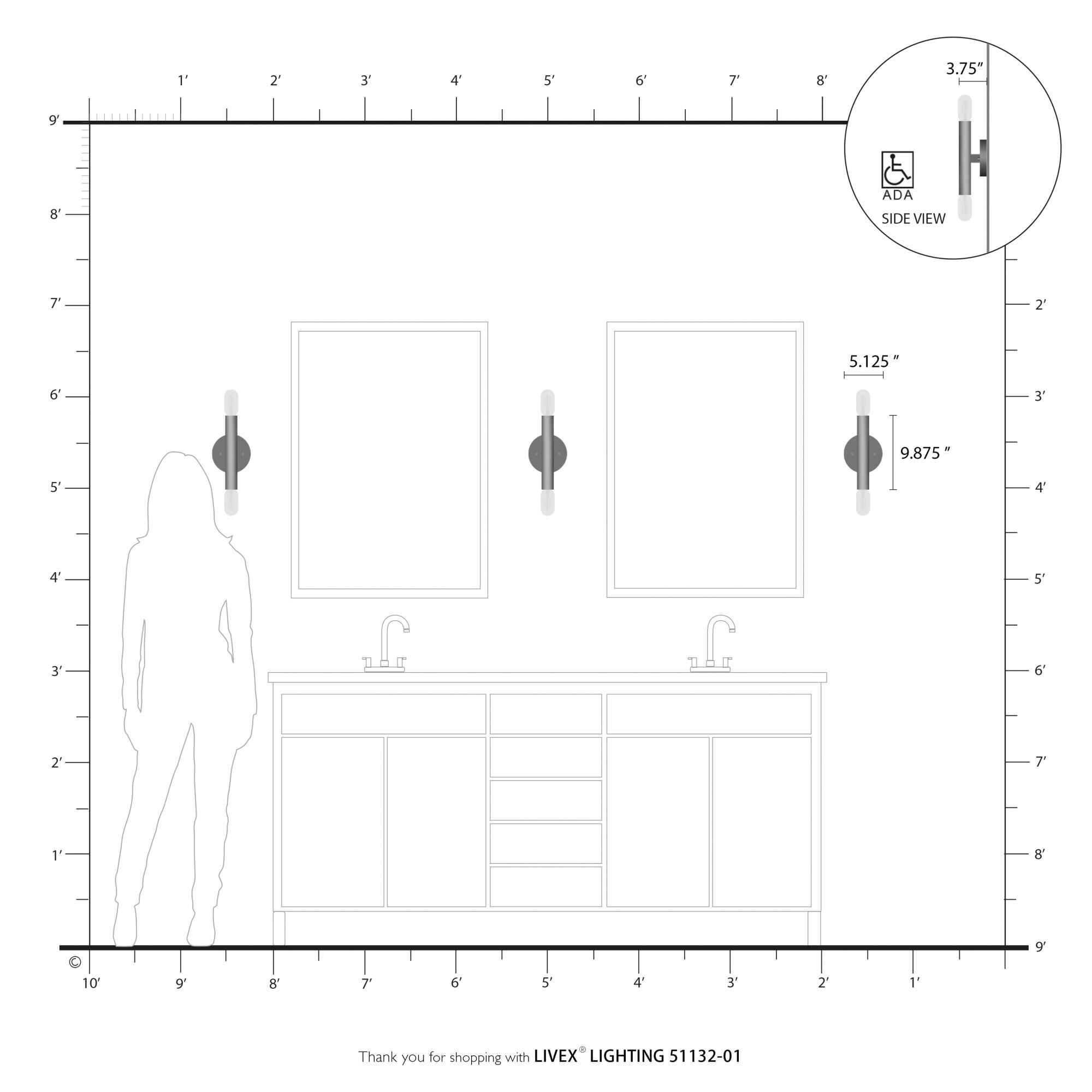 Copenhagen 9 Inch Wall Sconce by Livex Lighting