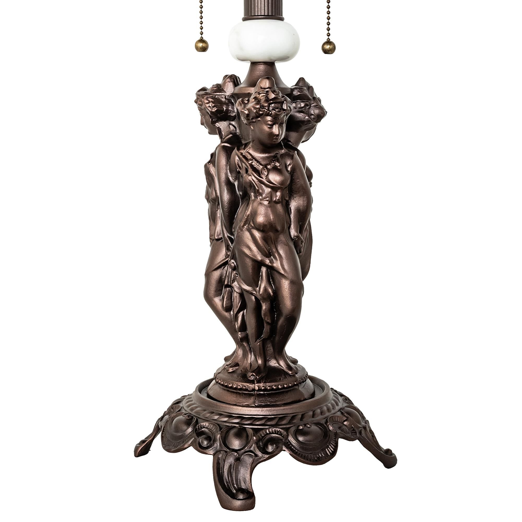 Shown in Mahogany Bronze finish and Green;Chocolate;White glass