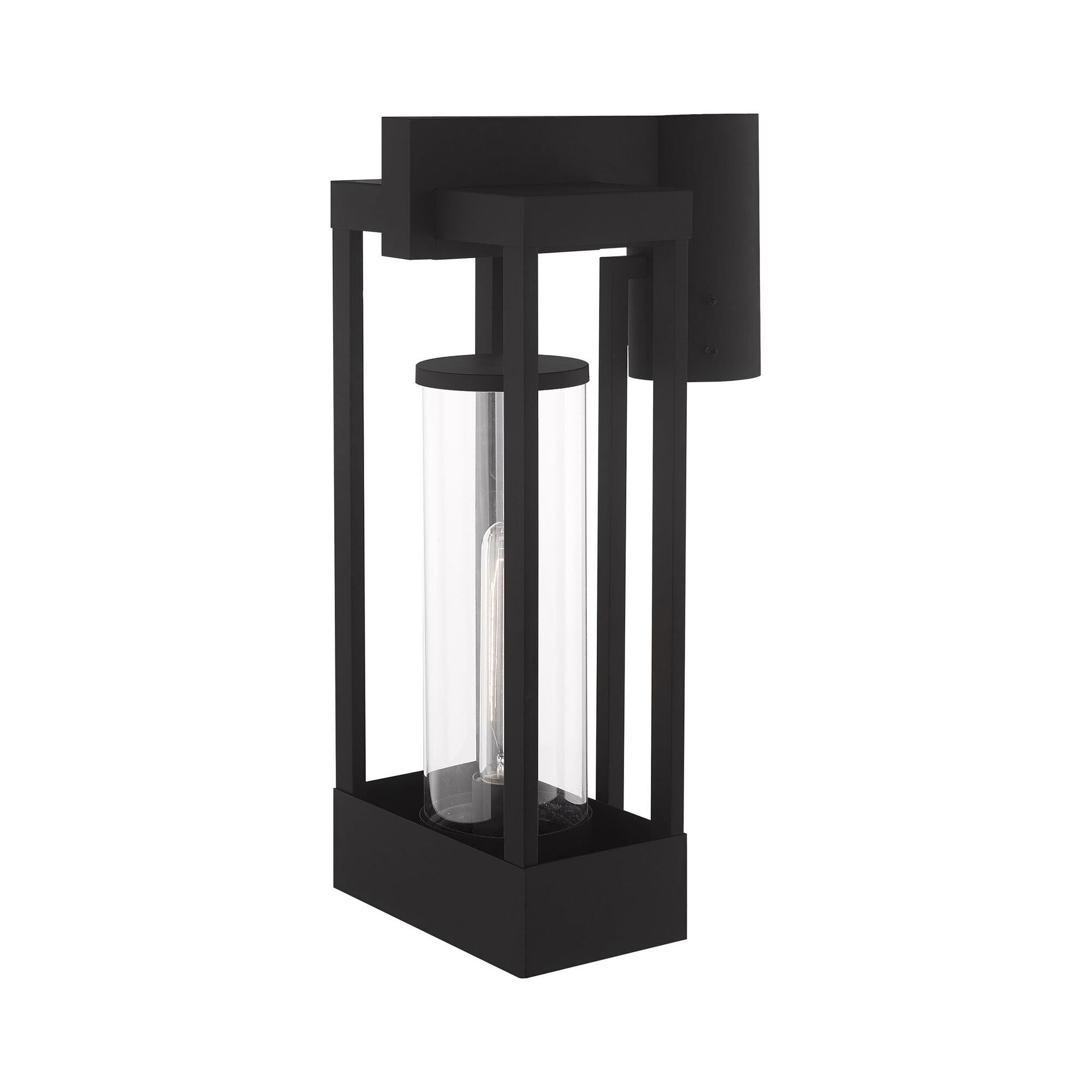 Shown in Black finish and Cylinder Clear glass