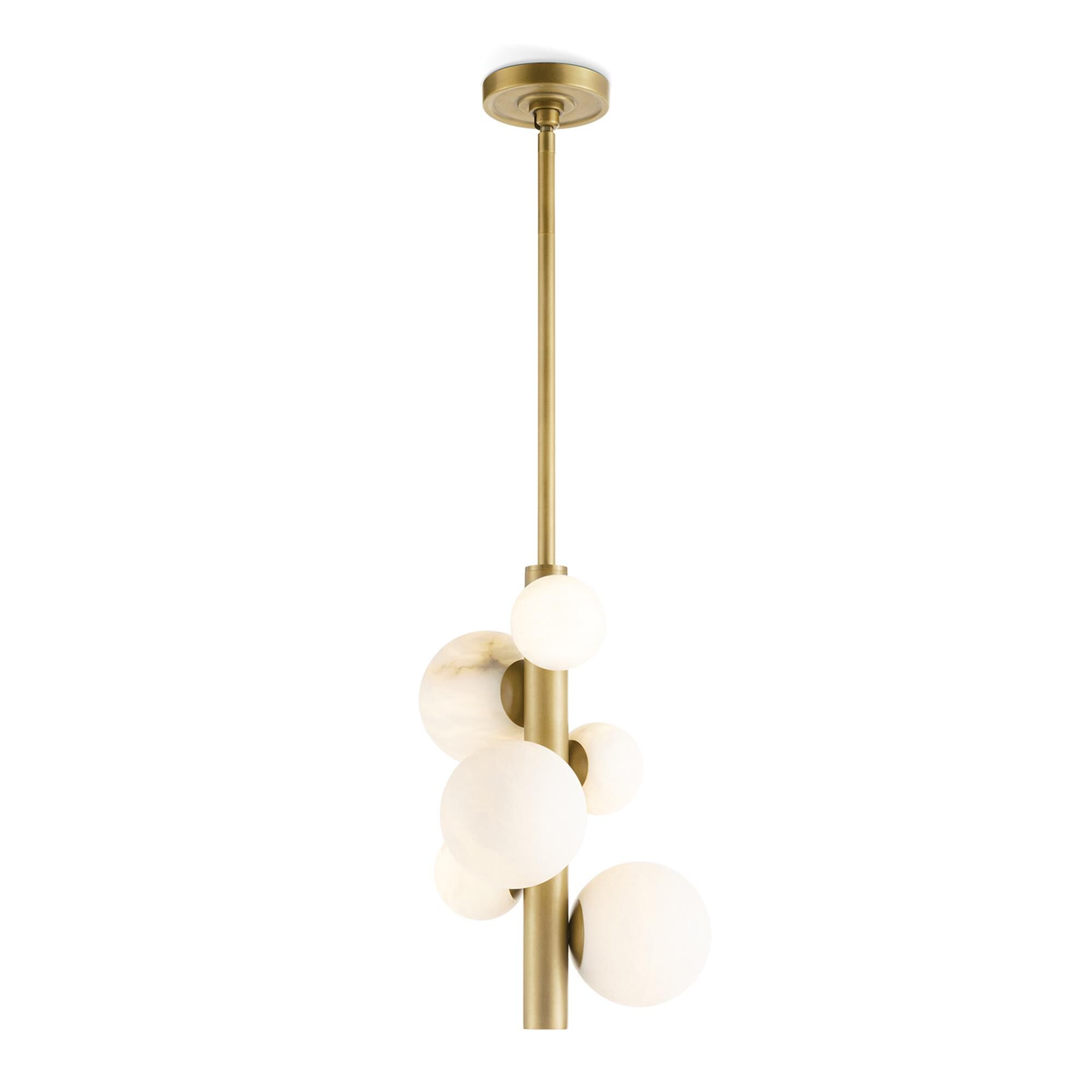 Shown in Natural Brass finish and - None - shade