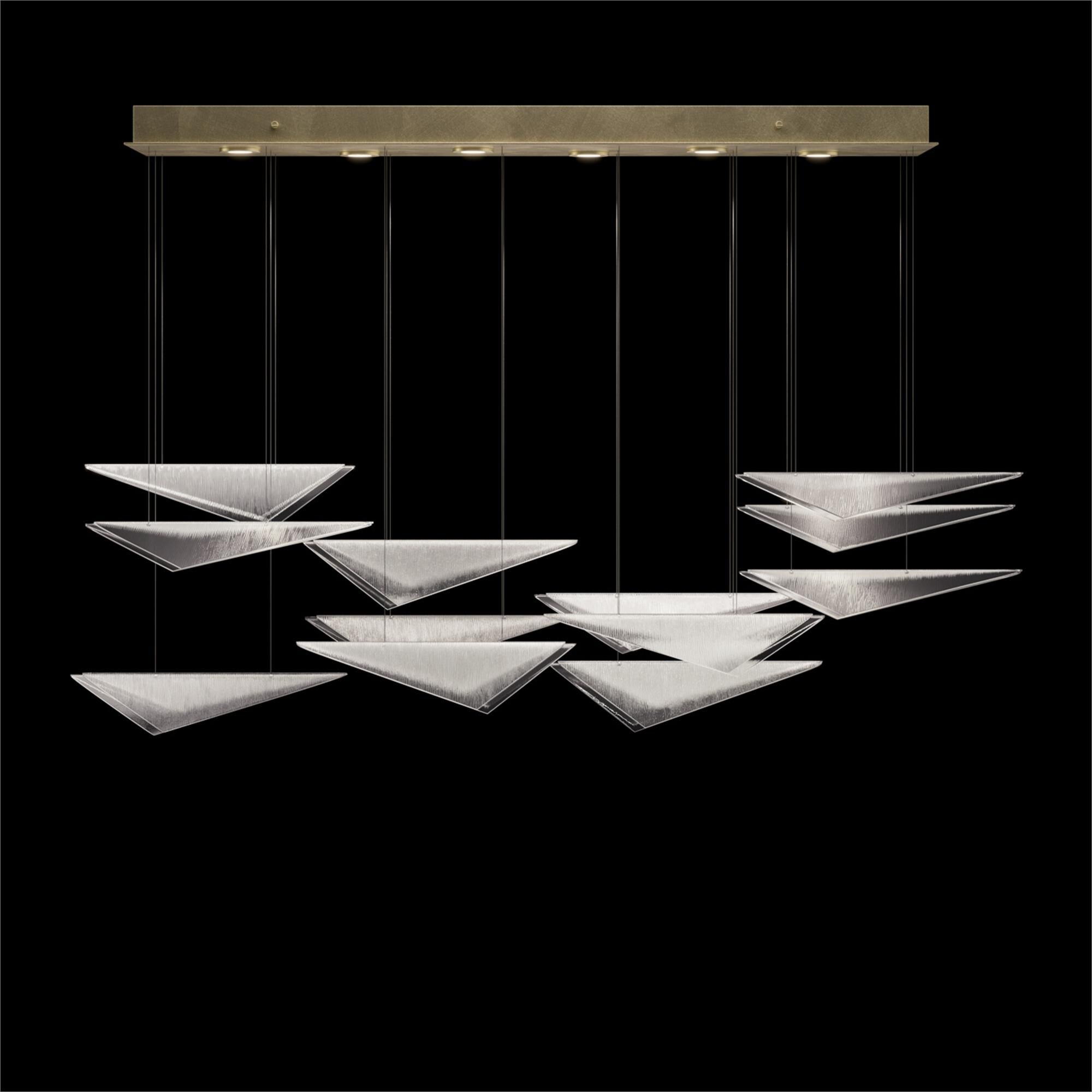 Shown in Gold finish and Clear Linear glass