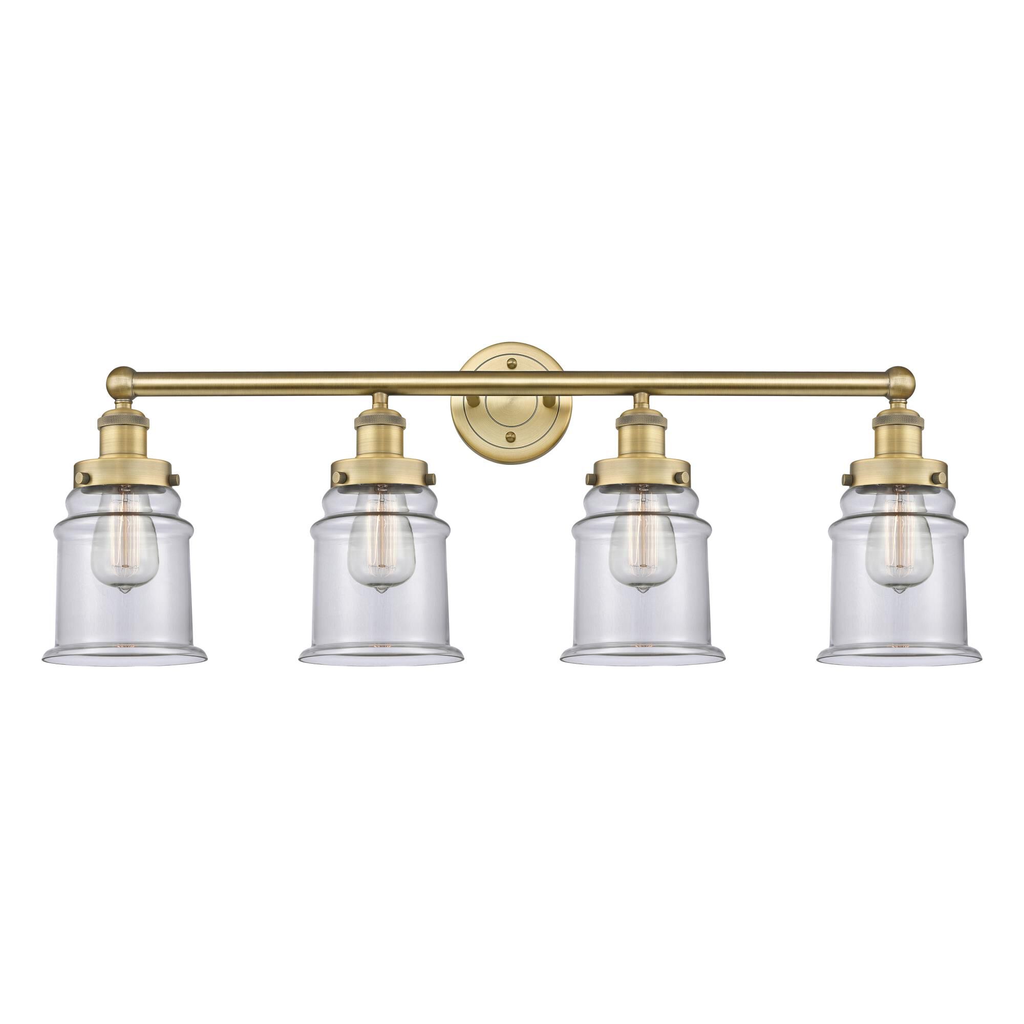 Shown in Brushed Brass finish and Clear glass