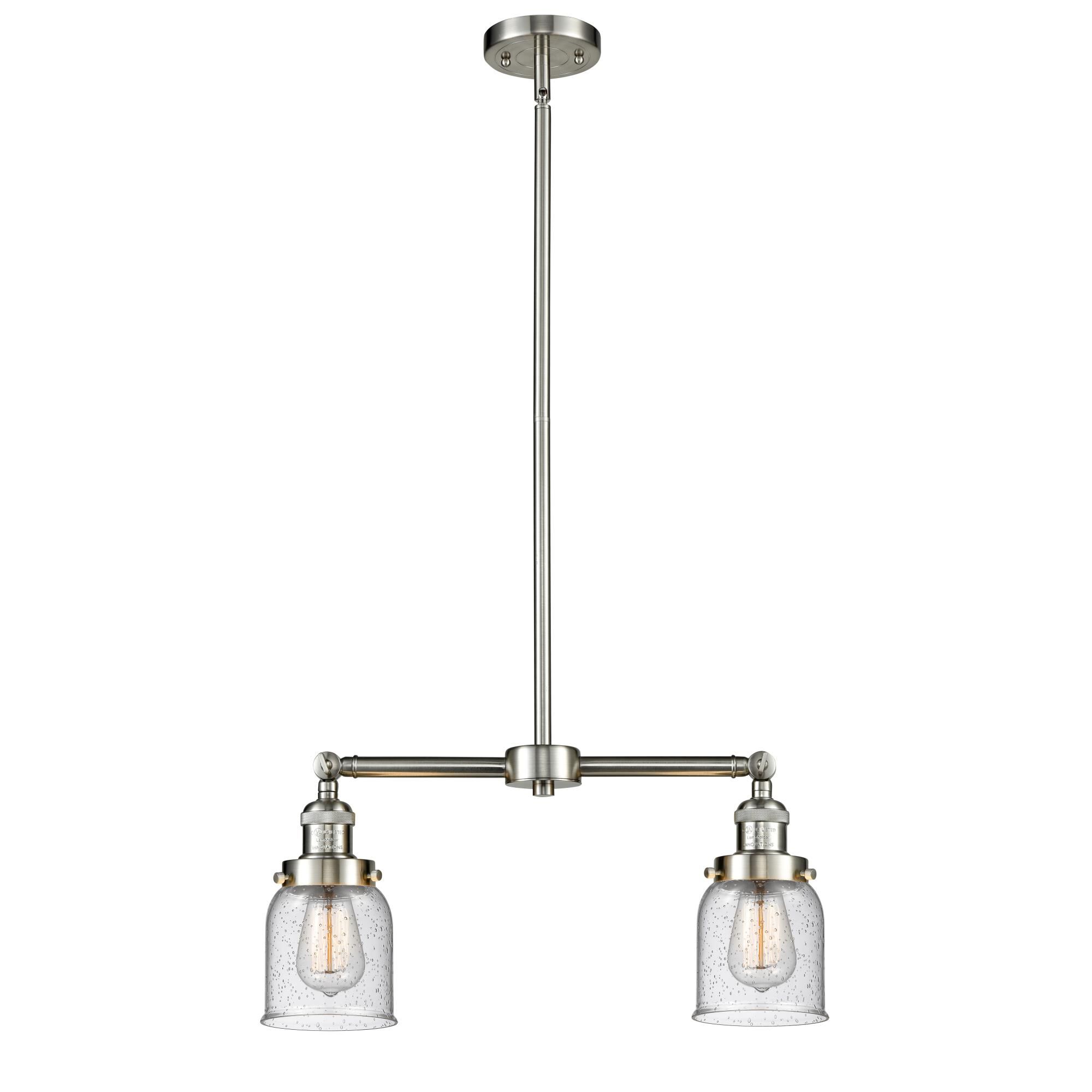 Shown in Brushed Satin Nickel finish and Seedy glass