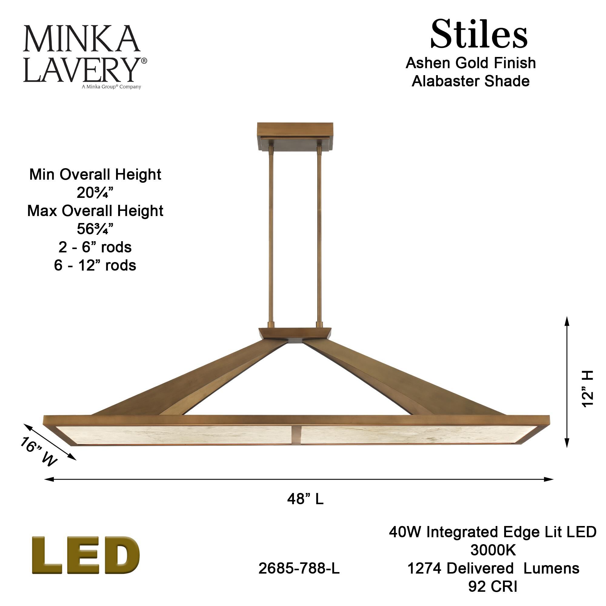 Stiles 48 Inch Linear Suspension Light by Minka Lavery