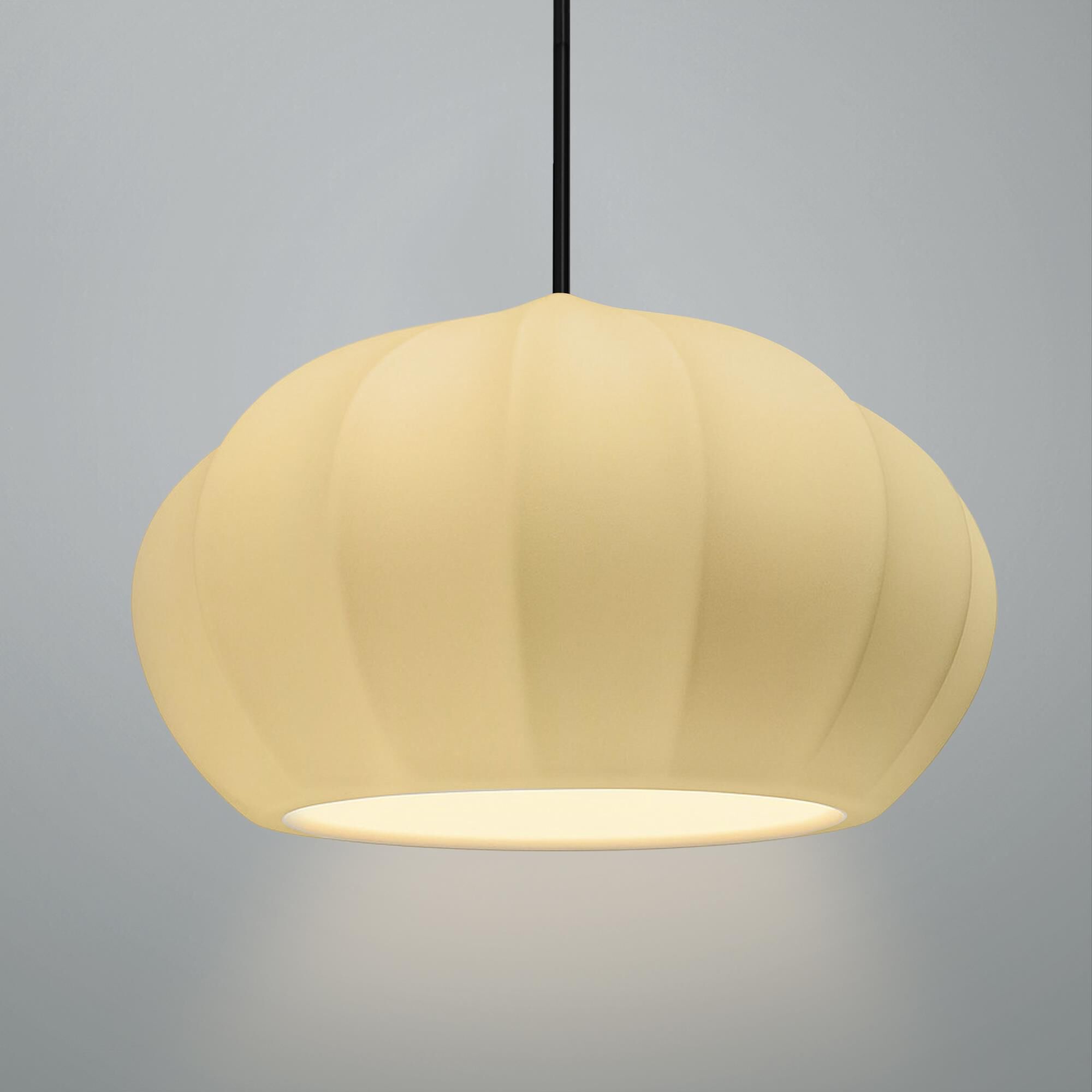 Shown in Brushed Nickel finish and Muted Yellow shade