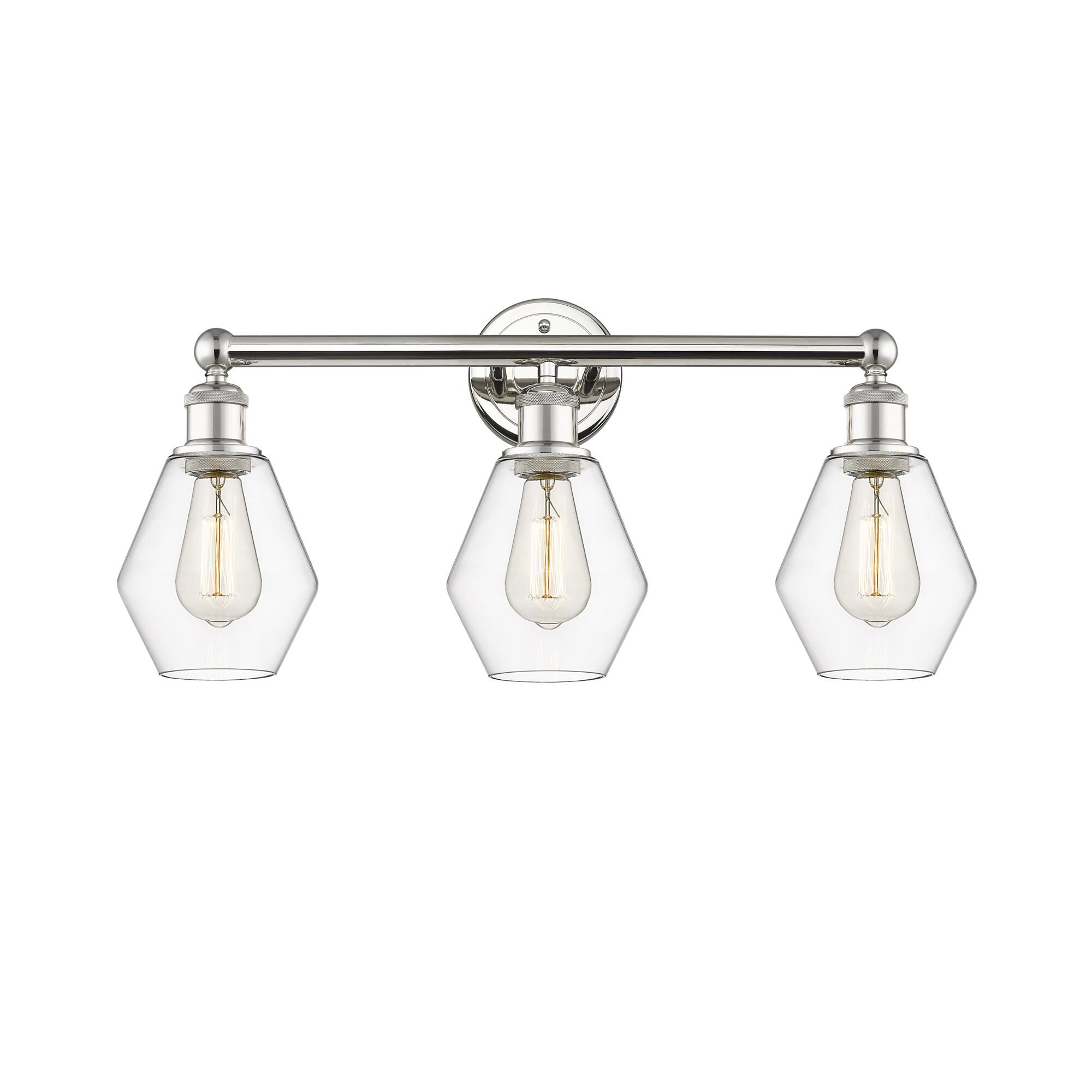 Shown in Polished Nickel finish and Clear glass