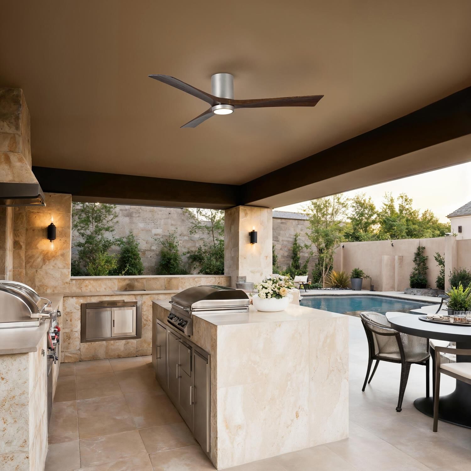 Irene 60 Inch Flush Mount Fan with Light Kit by Matthews Fan Company