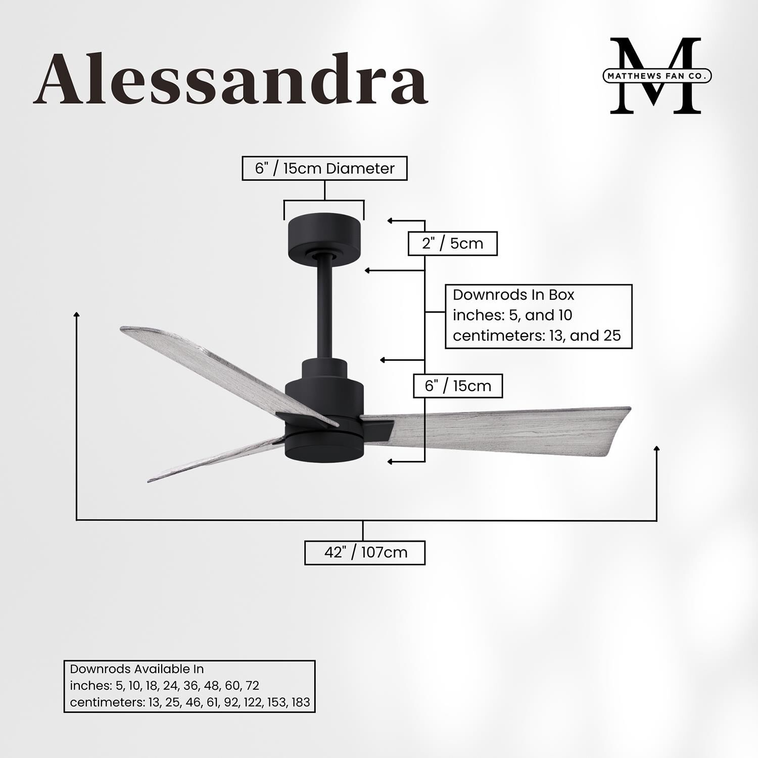 Alessandra 42 Inch Ceiling Fan by Matthews Fan Company