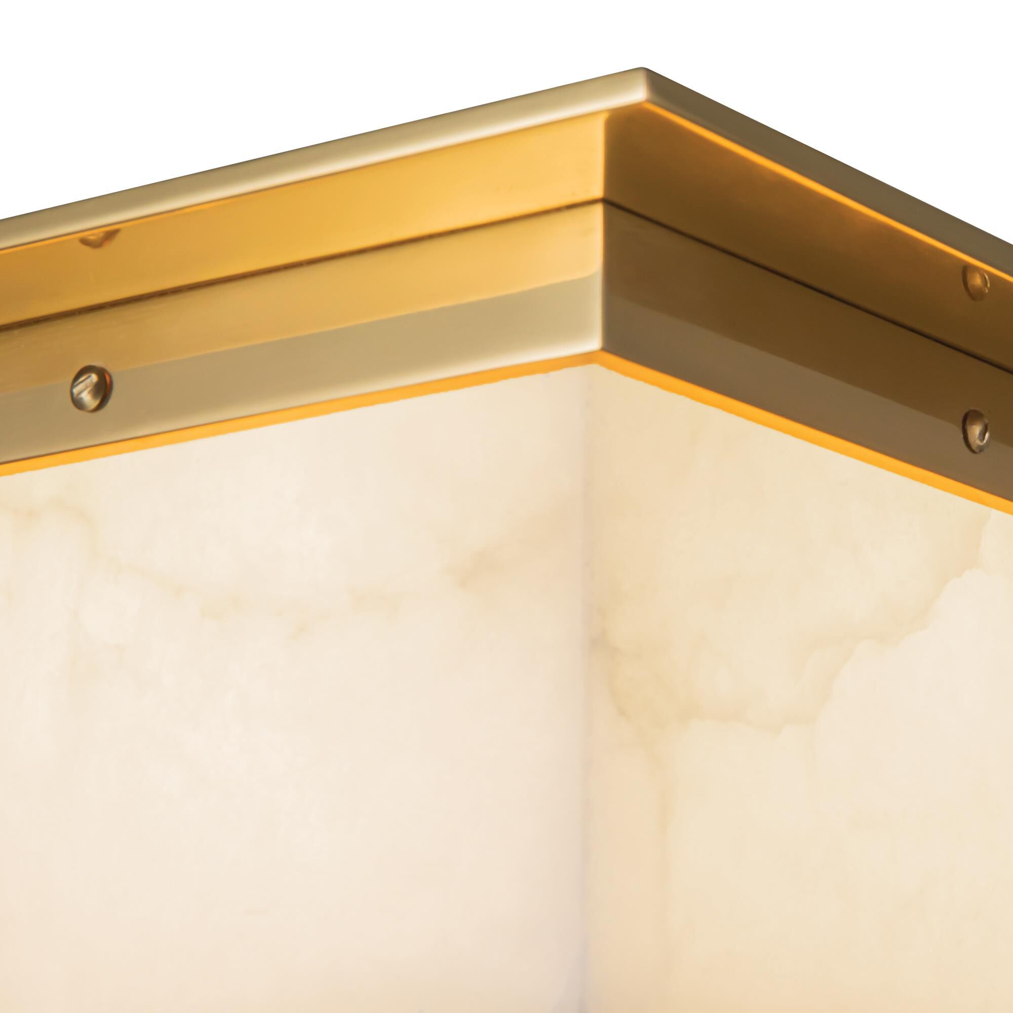 Shown in Patina Brass finish and Alabaster glass