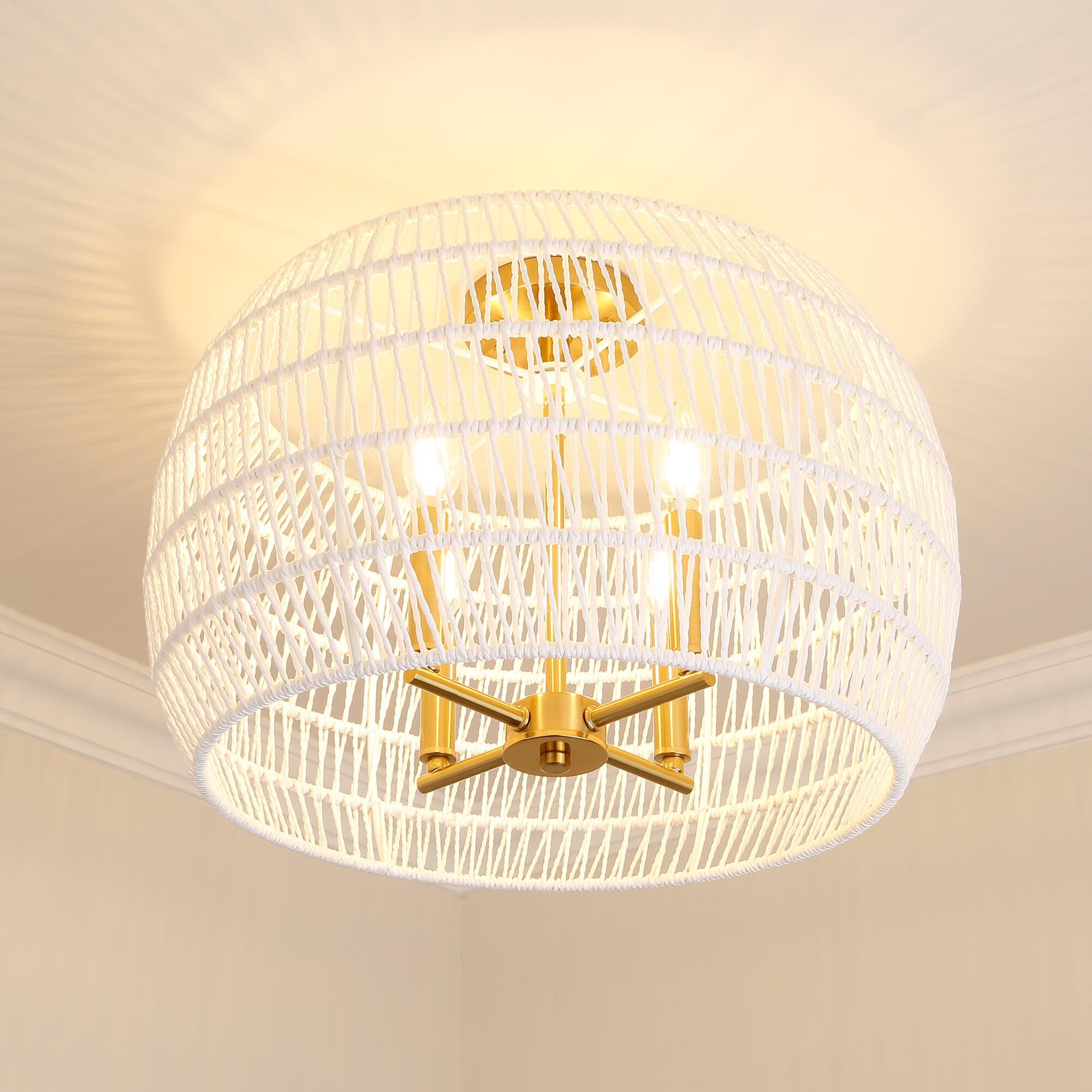 Ellie 19 Inch Semi Flush Mount by Golden Lighting