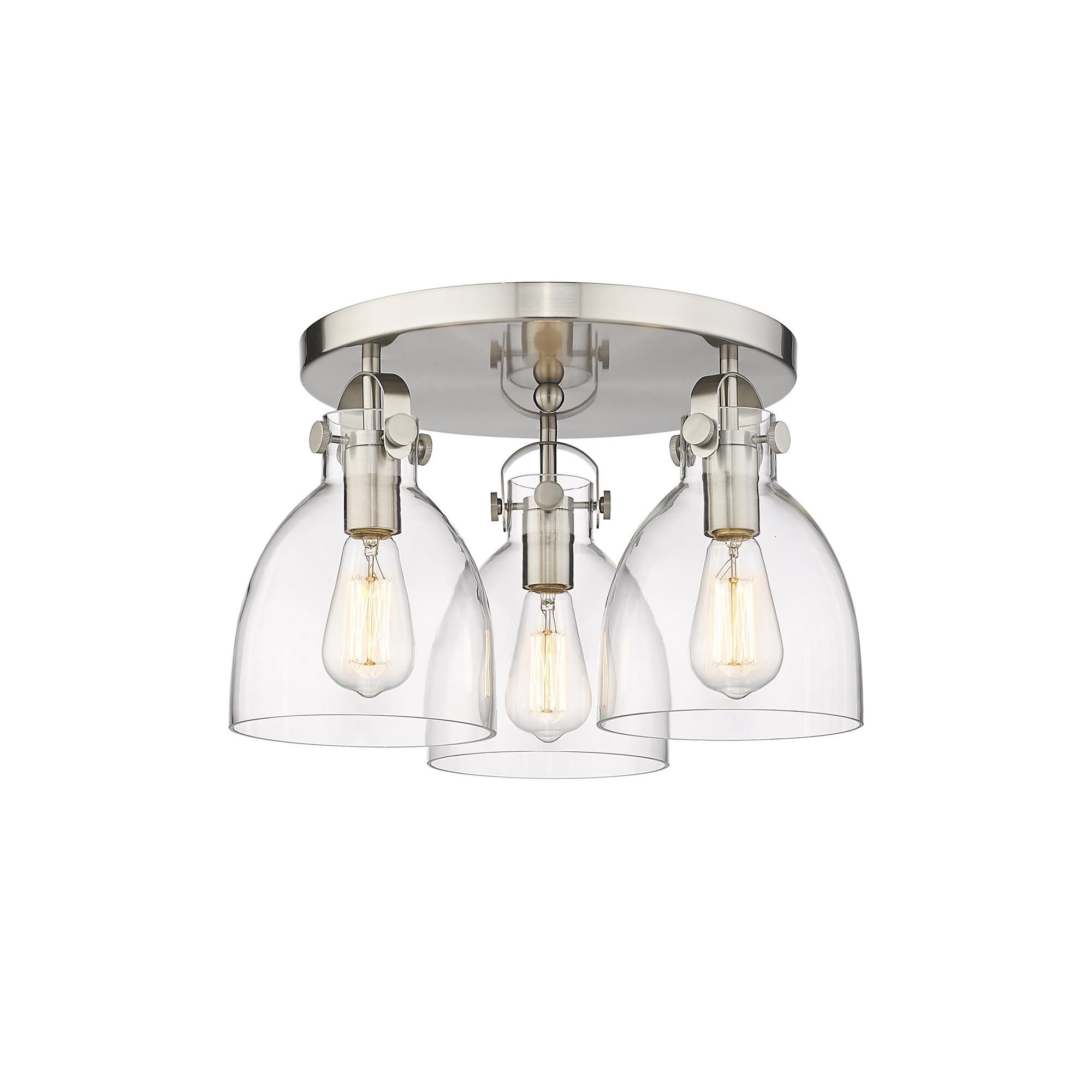 Shown in Satin Nickel finish and Clear glass