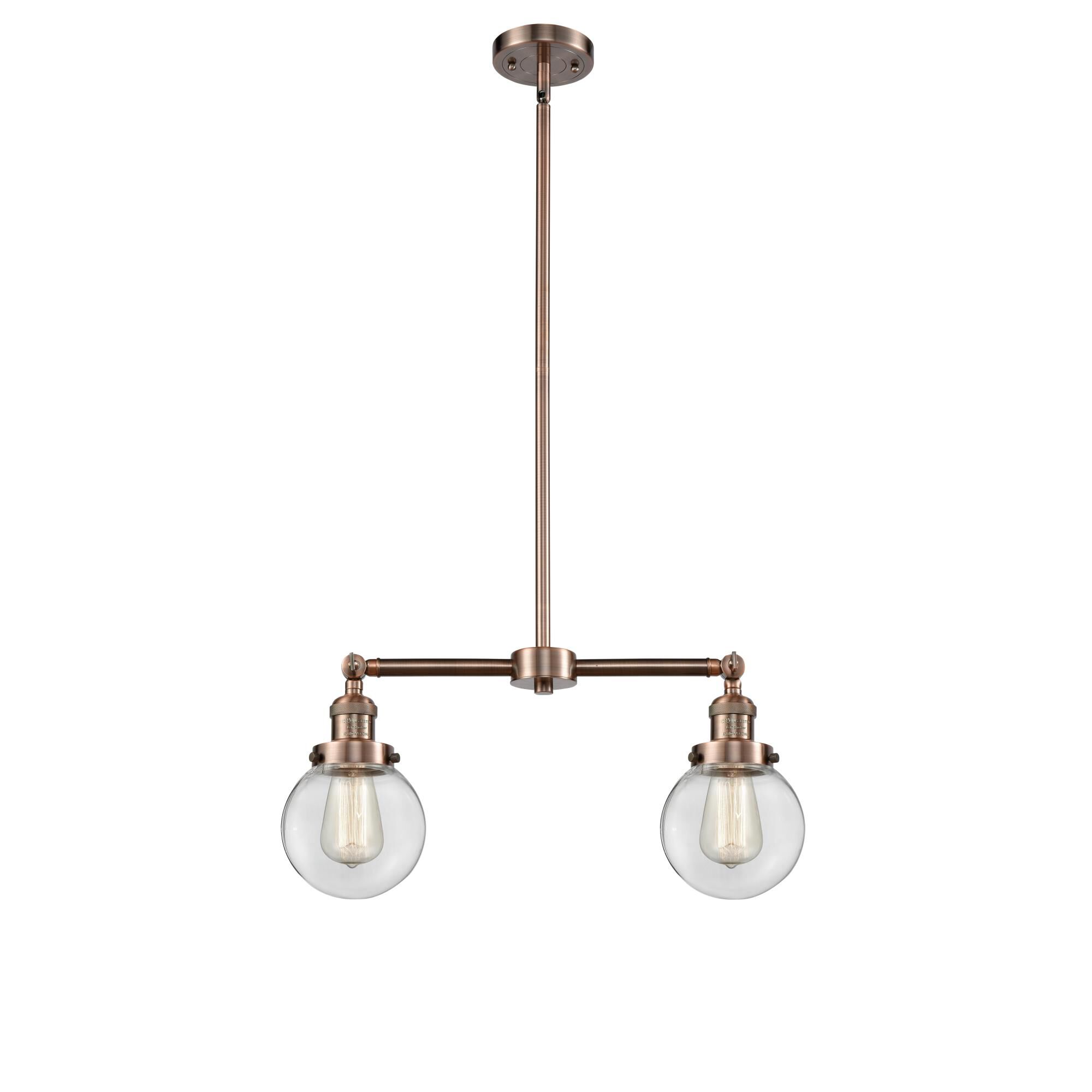 Shown in Antique Copper finish and Clear glass