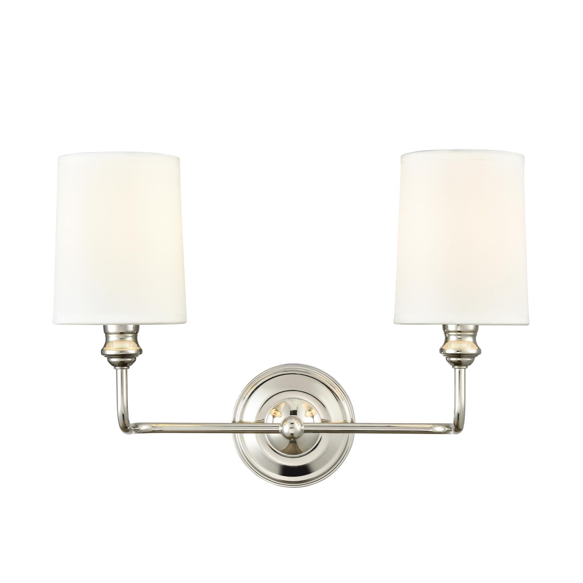Shown in Polished Nickel finish and White glass