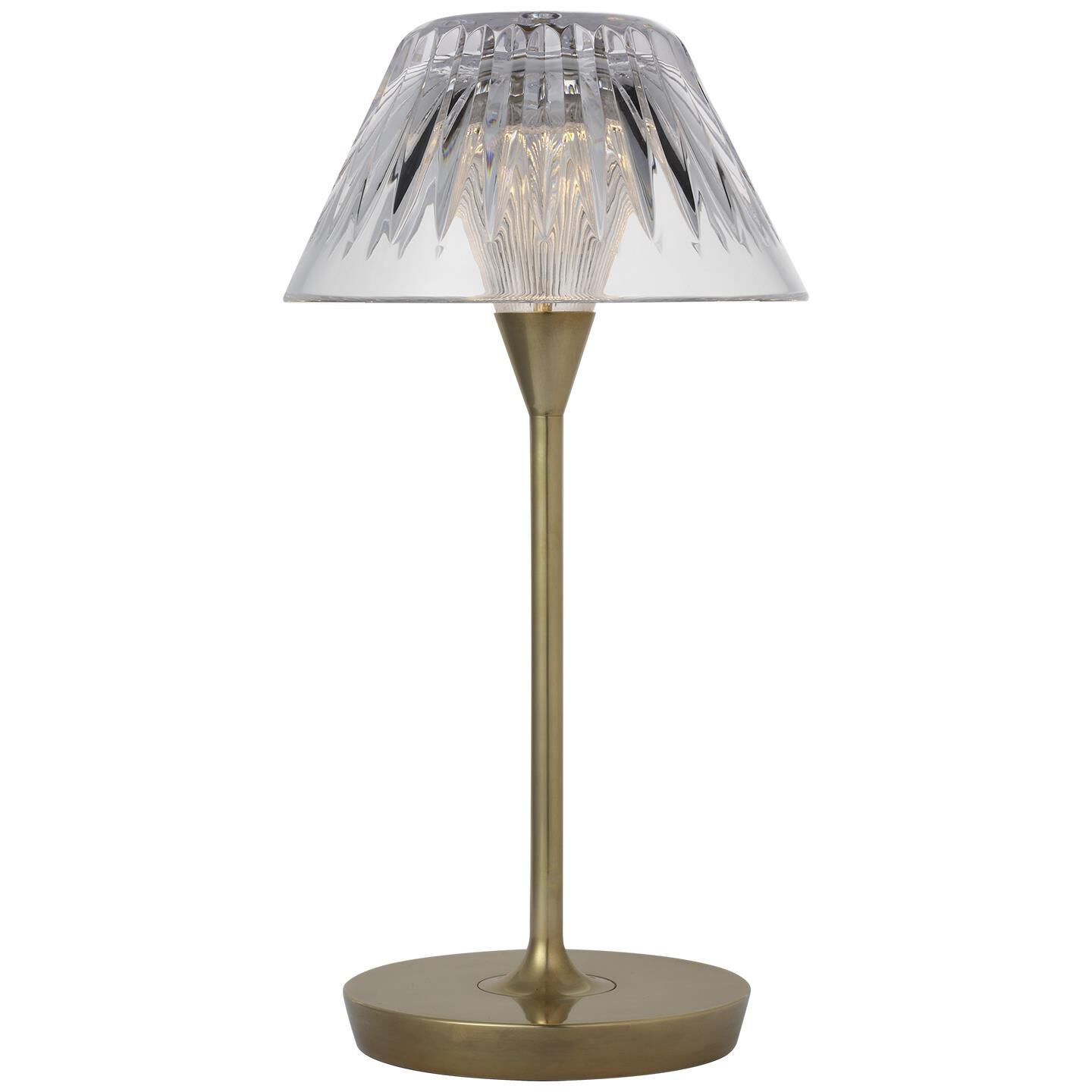 Shown in Natural Brass finish and Clear crystal