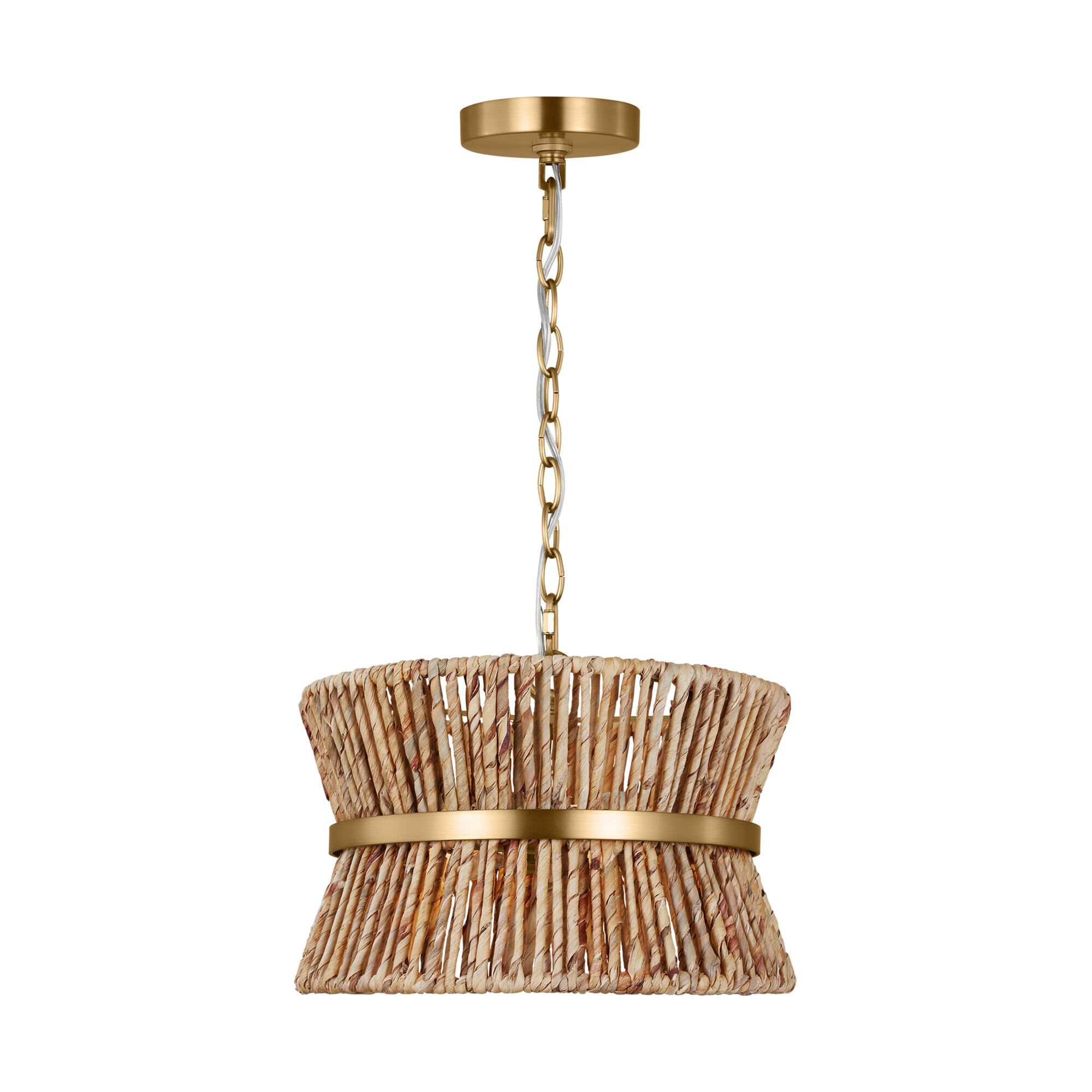 Shown in Satin Brass finish and Satin Brass With Paper Rope shade