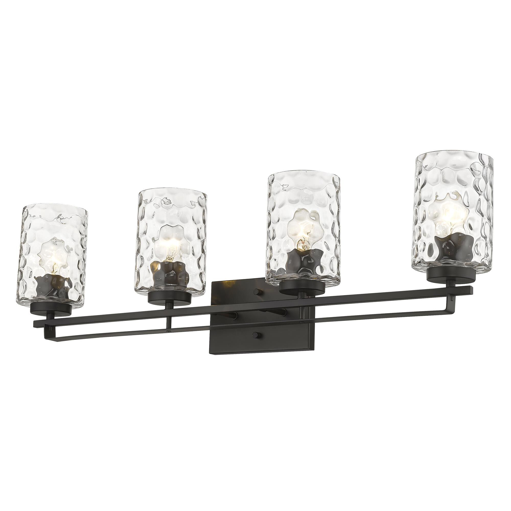 Shown in Oil-Rubbed Bronze finish and Clear glass and Clear, Optic Cylindrical Glass shade