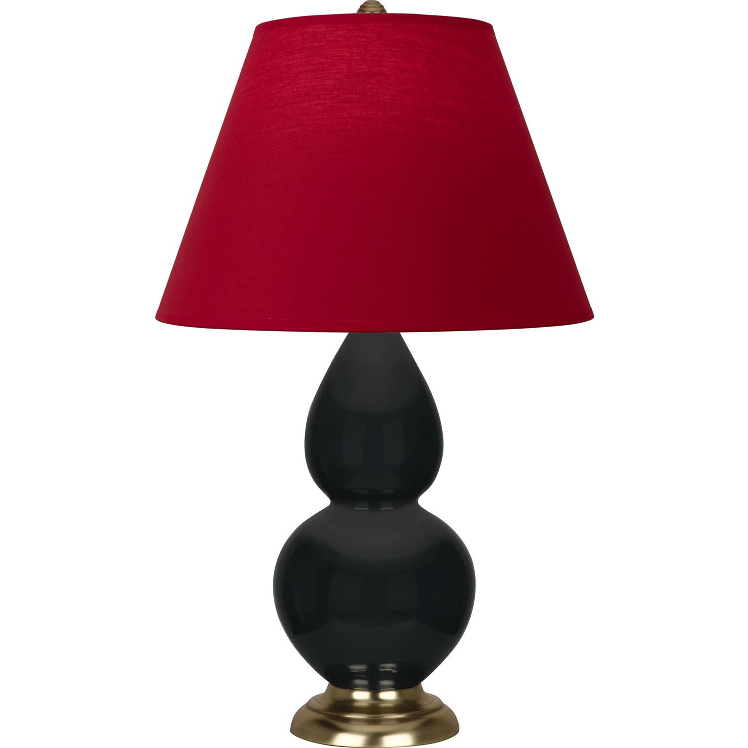 Shown in Obsidian finish and Rose Red with Ink Black Lining shade and Antique Natural Brass accent