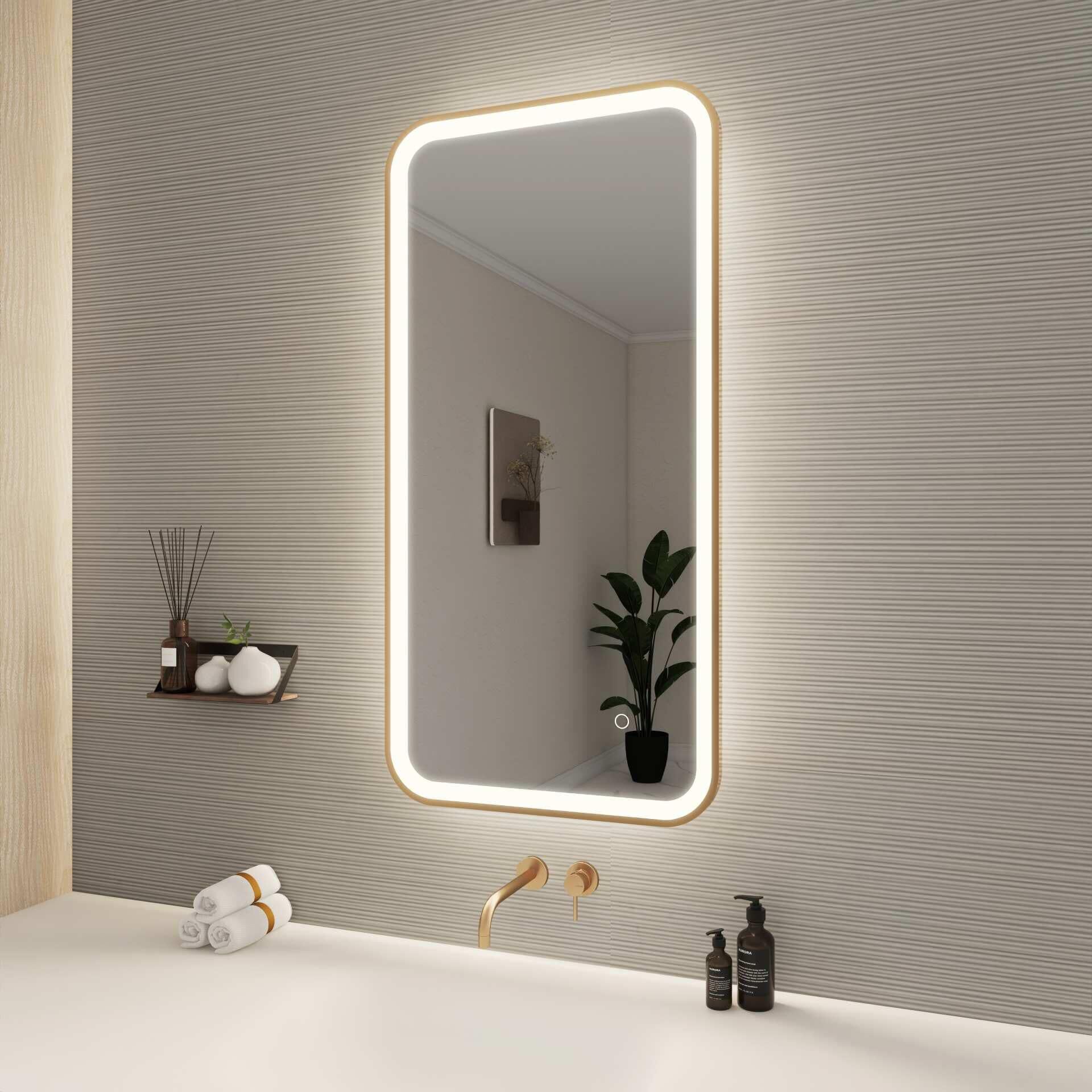 Harmoni 40 Inch Rectangular LED Lighted Mirror by Elegant Decor