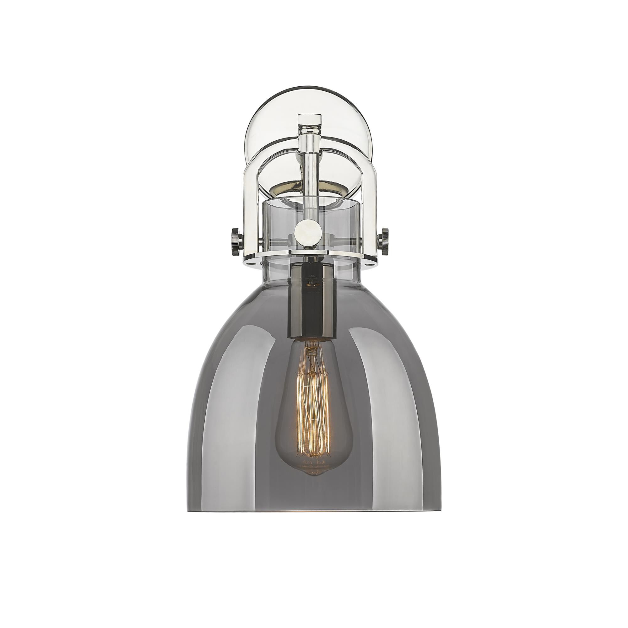 Shown in Polished Nickel finish and Plated Smoke glass