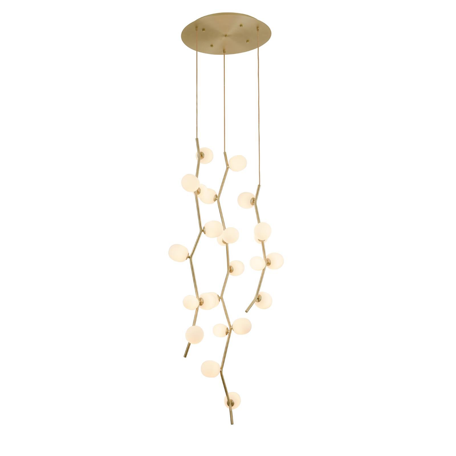 Shown in Brushed Brass With White Glass finish