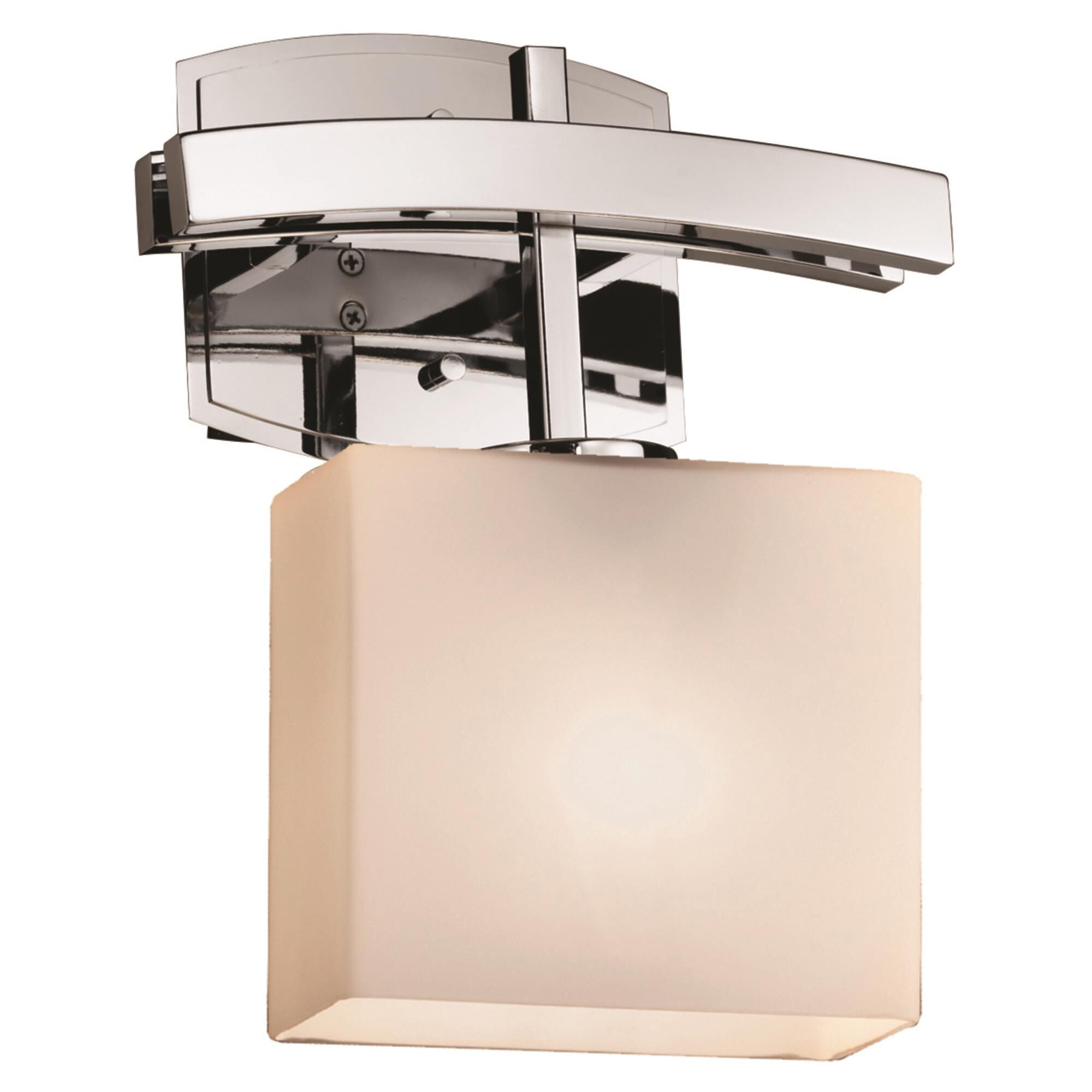 Shown in Polished Chrome finish and Artisan glass and Opal shade and Rectangle accent