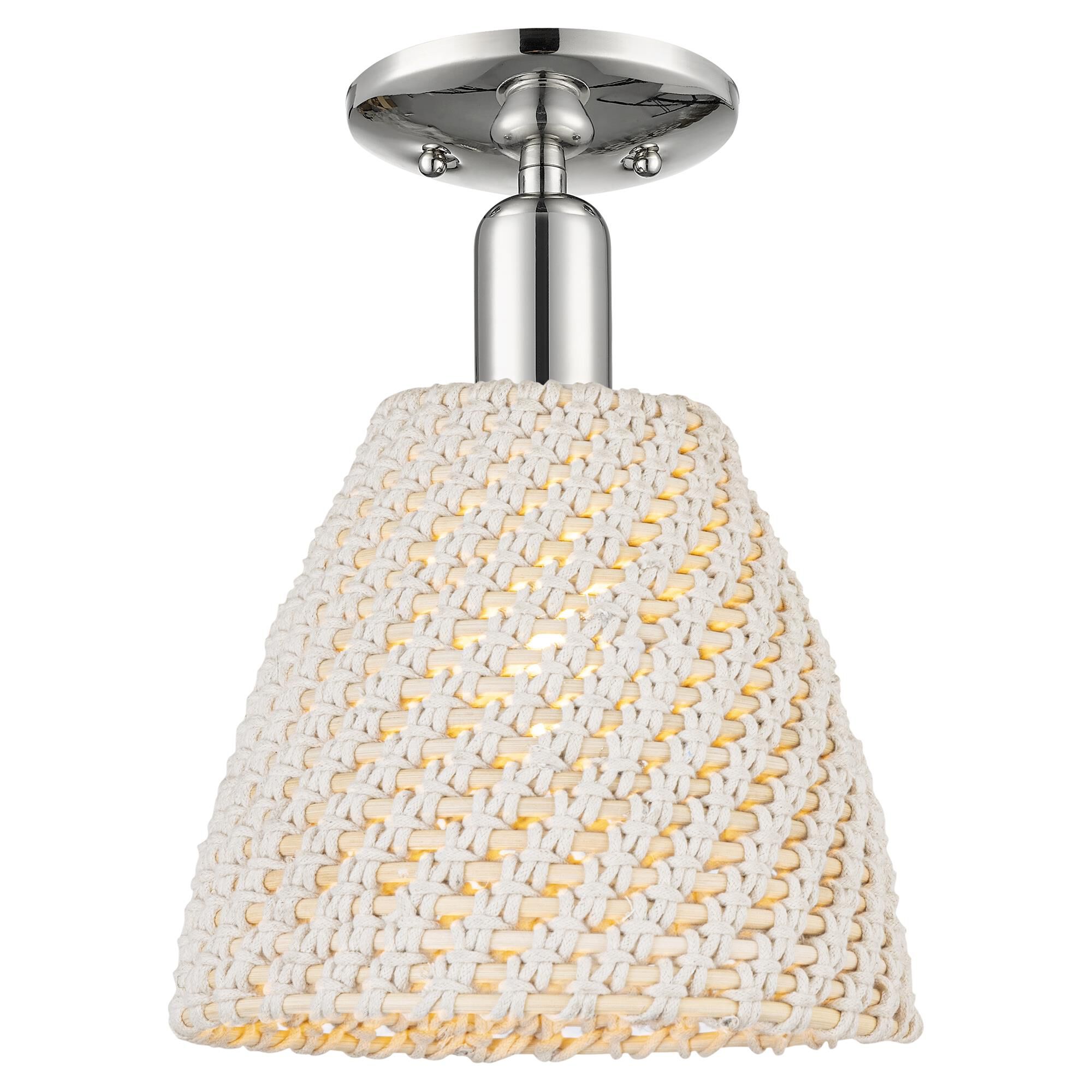 Shown in Polished Nickel finish and Natural shade