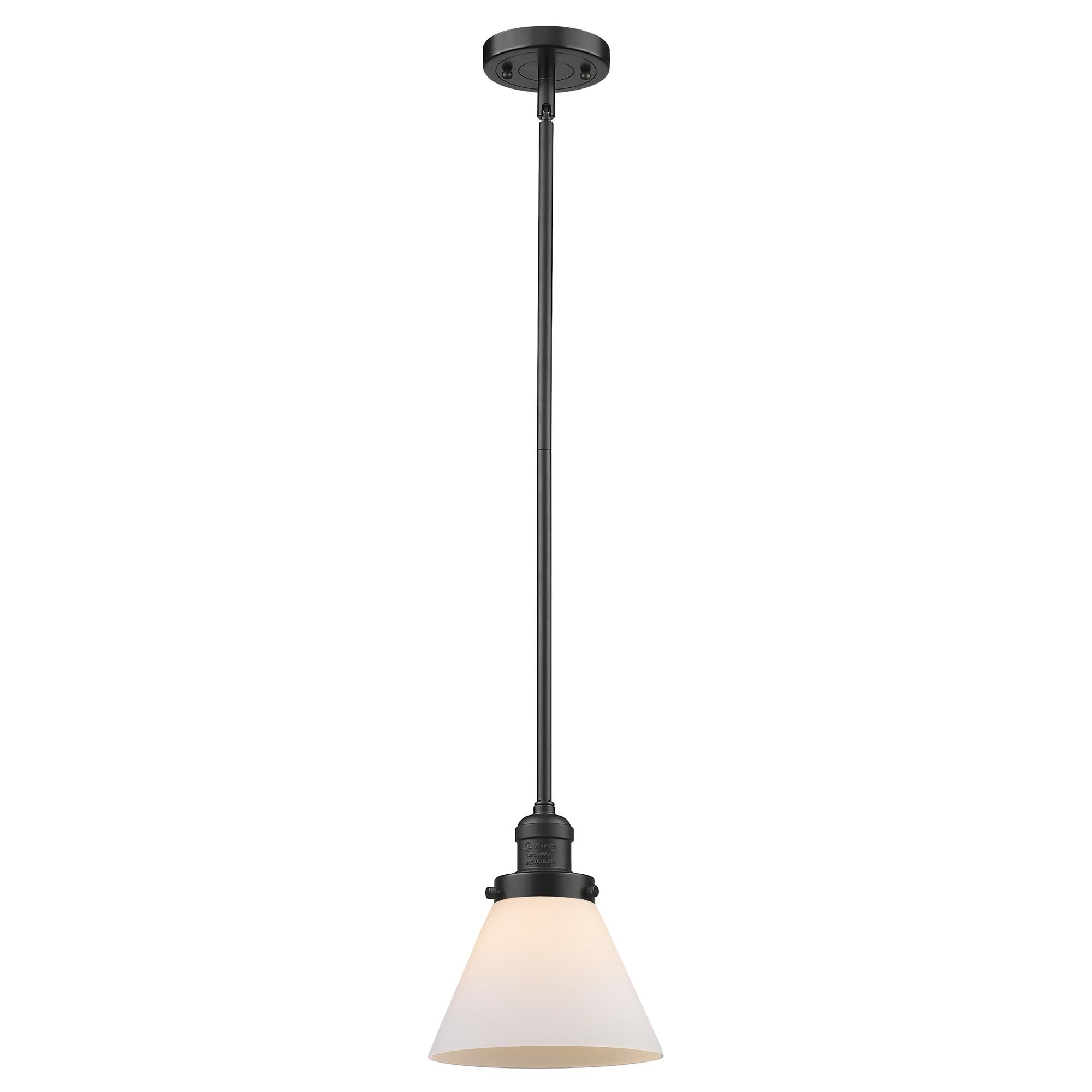Shown in Oil Rubbed Bronze finish and Matte White Cased glass