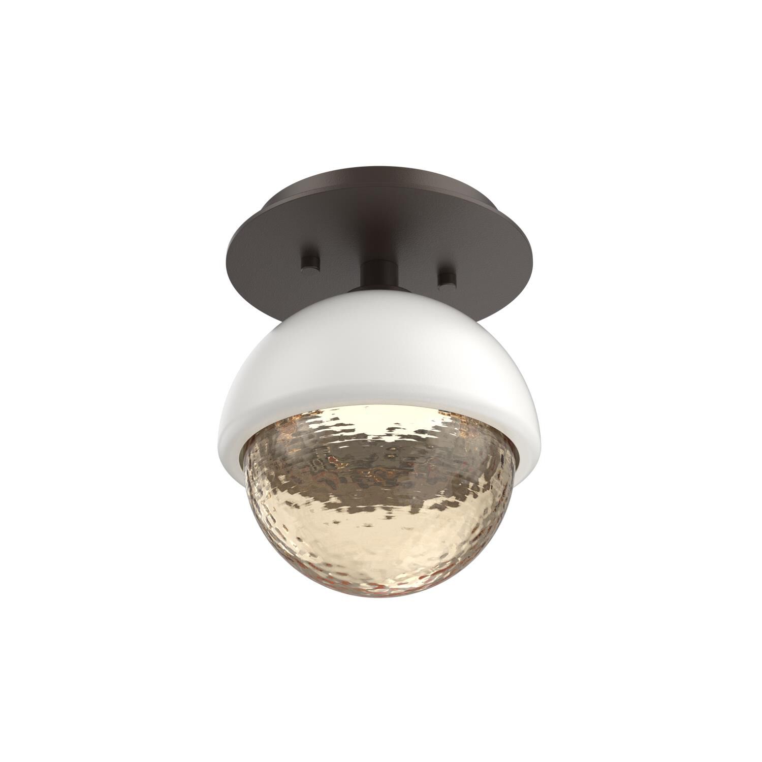 Shown in Flat Bronze finish and Amber glass and Salt White accent