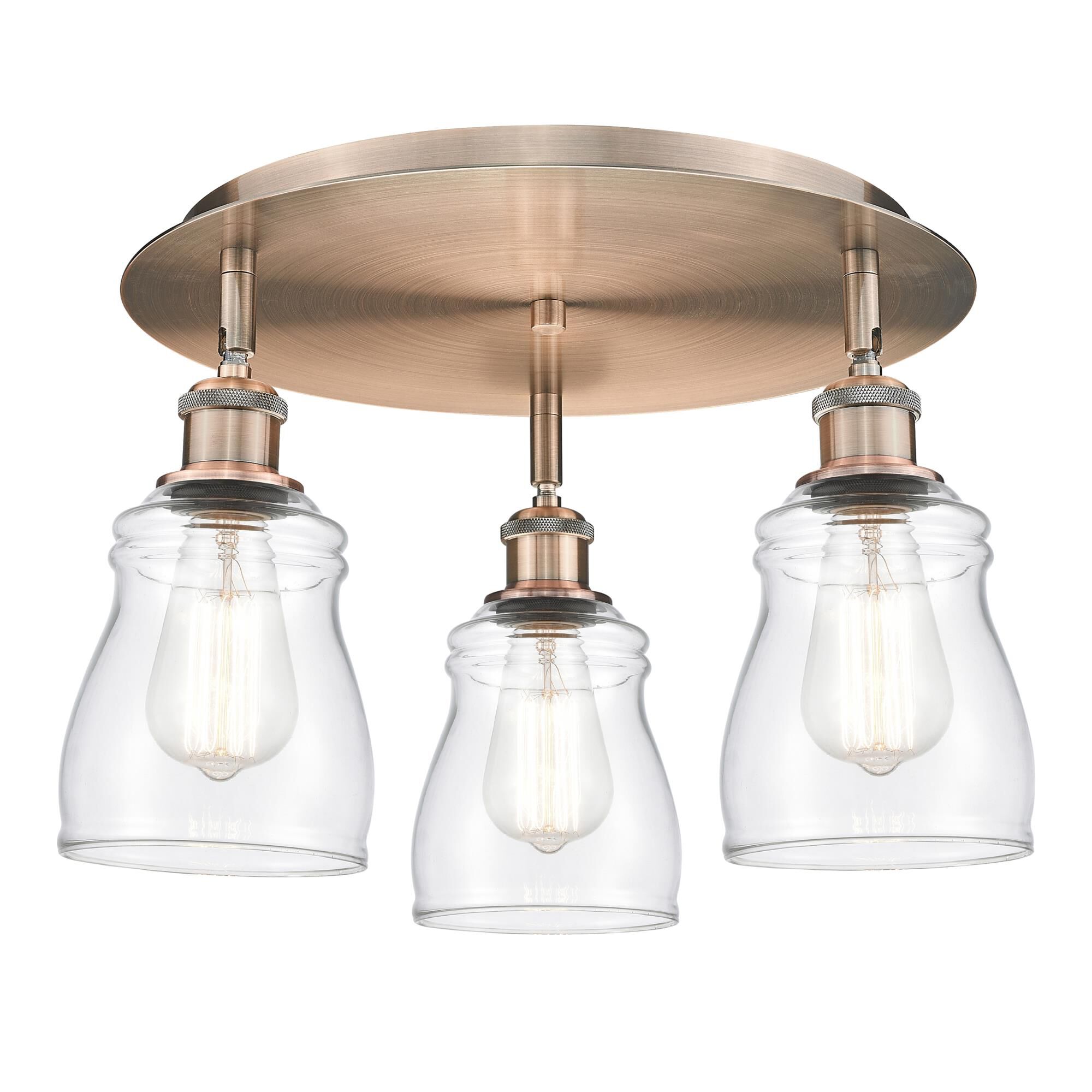 Shown in Antique Copper finish and Clear glass