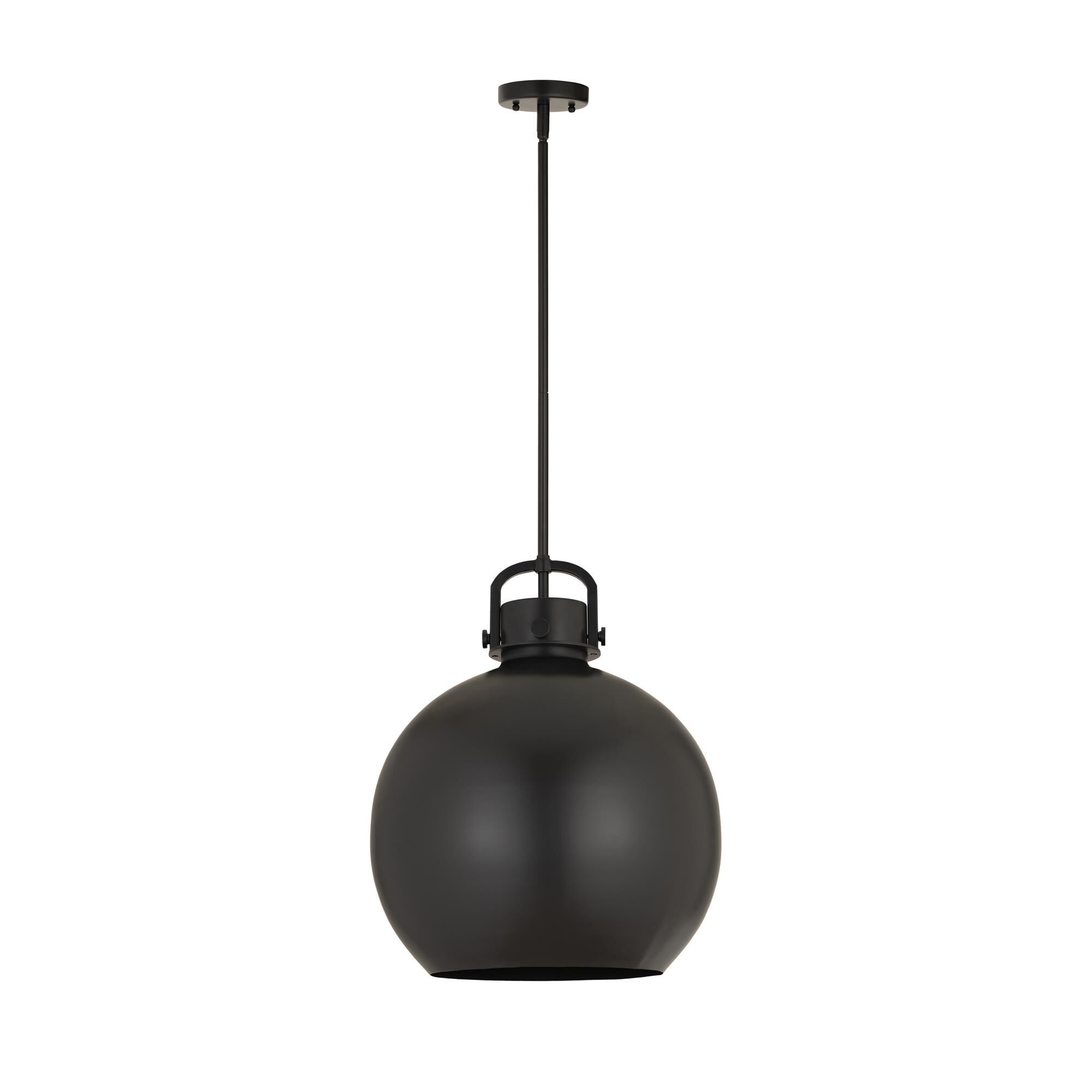 Shown in Matte Black finish and Matte Black Steel shade