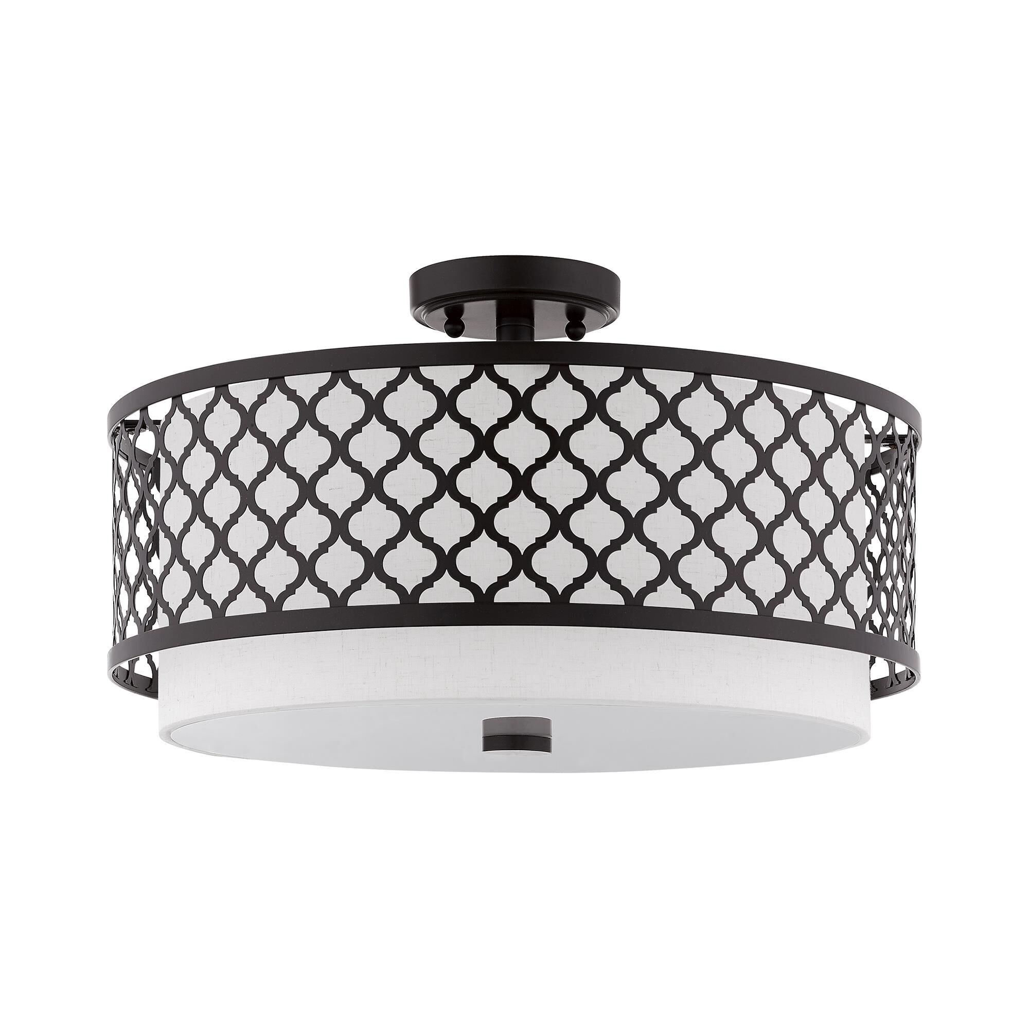 Arabesque 18 Inch 3 Light Semi Flush Mount by Livex Lighting