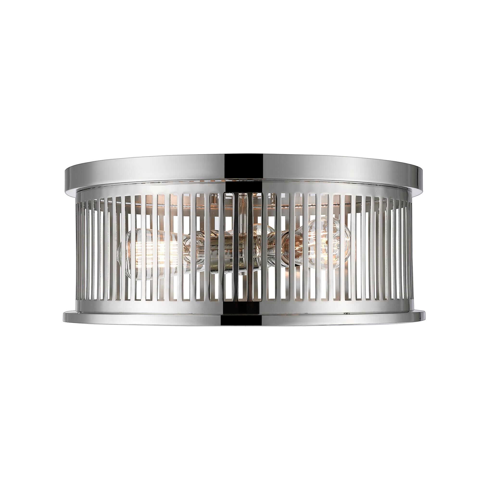 Shown in Polished Nickel finish and Steel glass and Steel shade