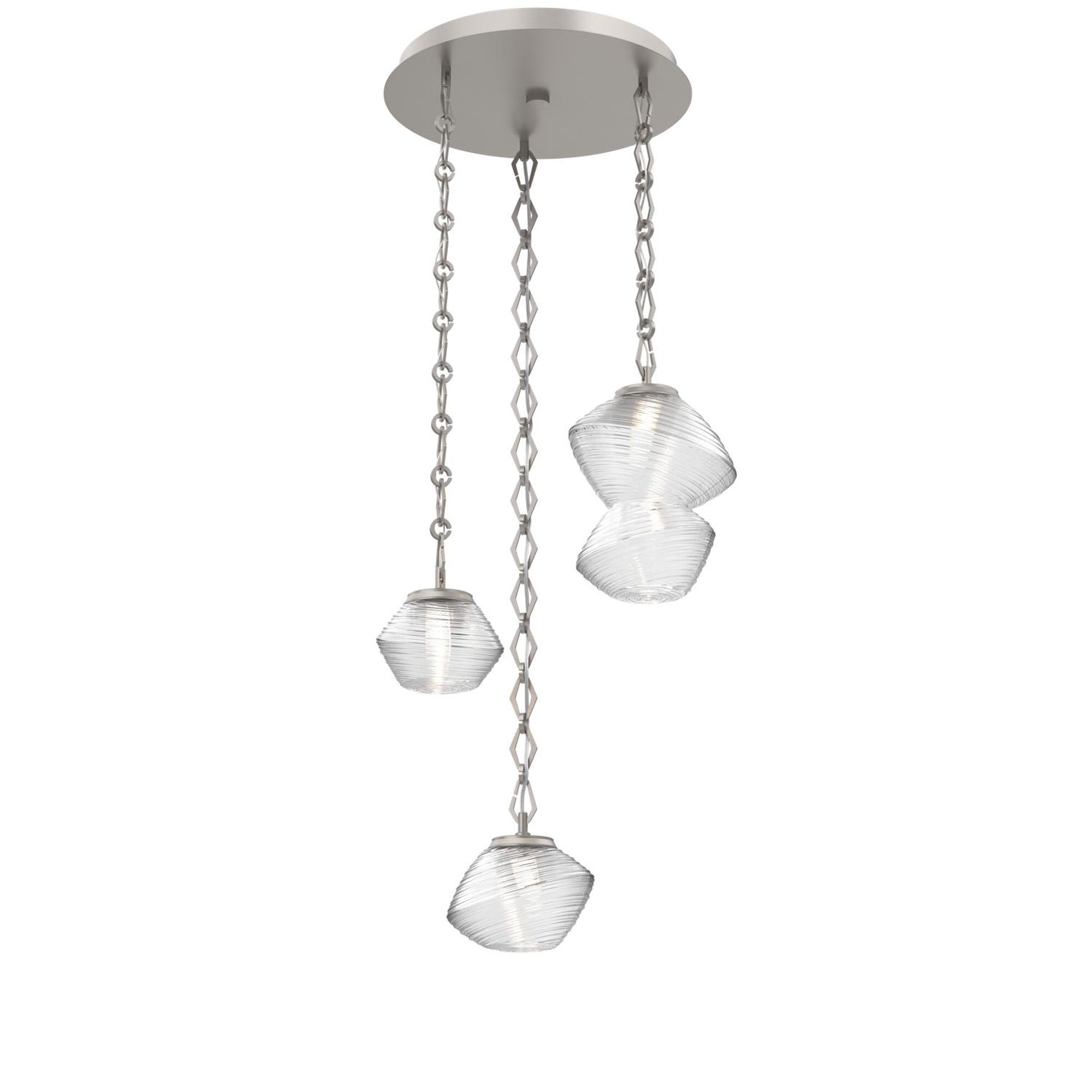 Shown in Beige Silver finish and Clear glass