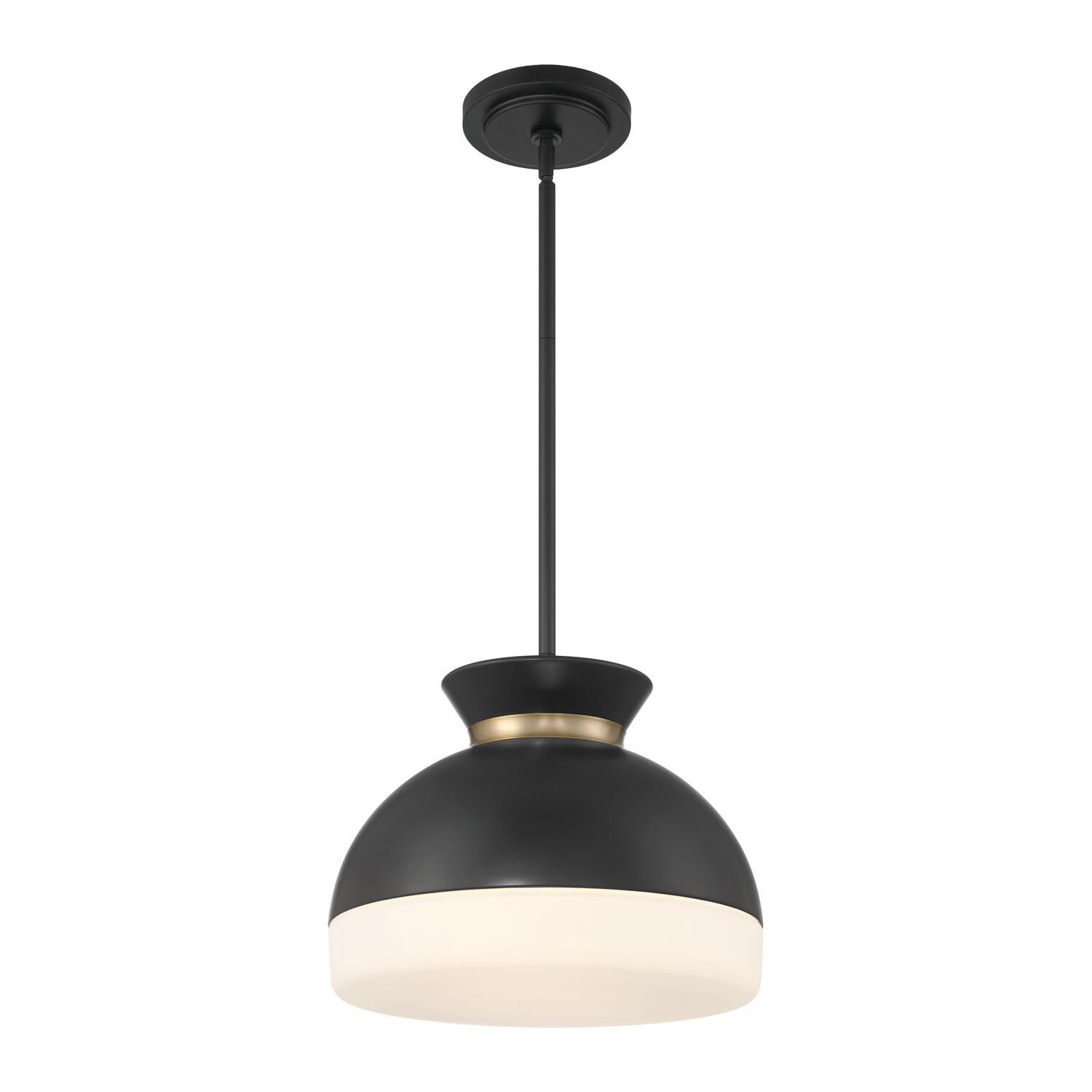 Shown in Matte Black , Vibrant Gold finish and Glass shade