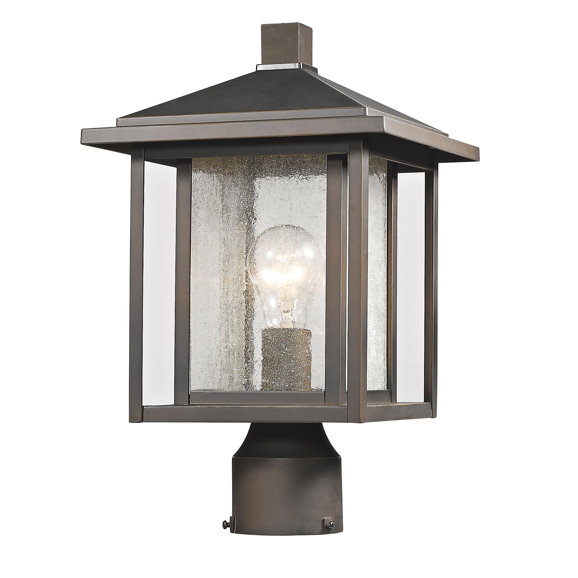 Shown in Oil Rubbed Bronze finish and Glass shade