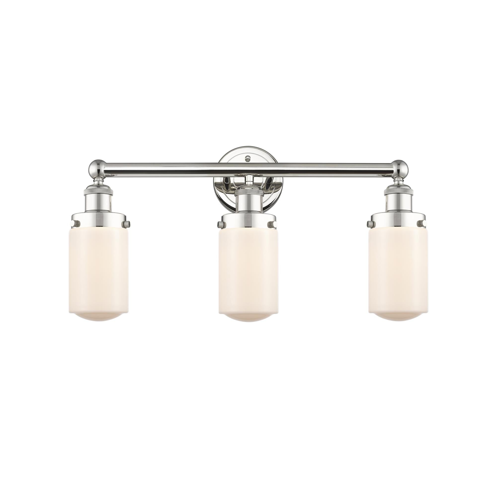 Shown in Polished Nickel finish and Matte White glass