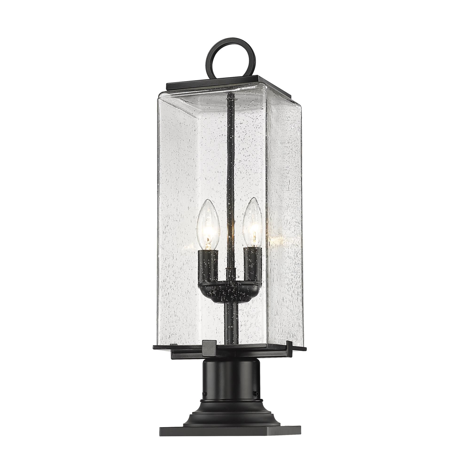 Shown in Black finish and Glass shade