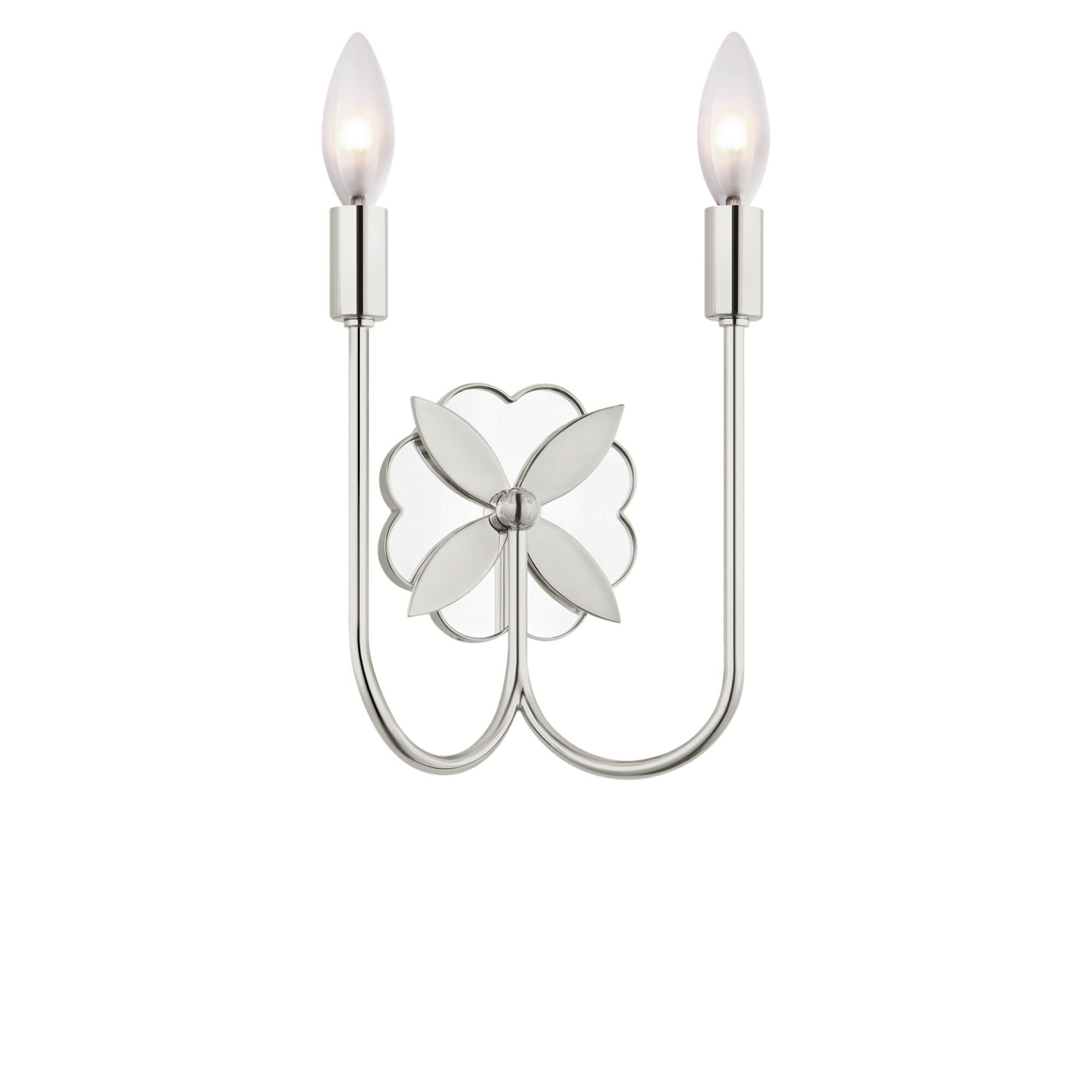 Shown in Polished Nickel finish and White Linen Fabric shade