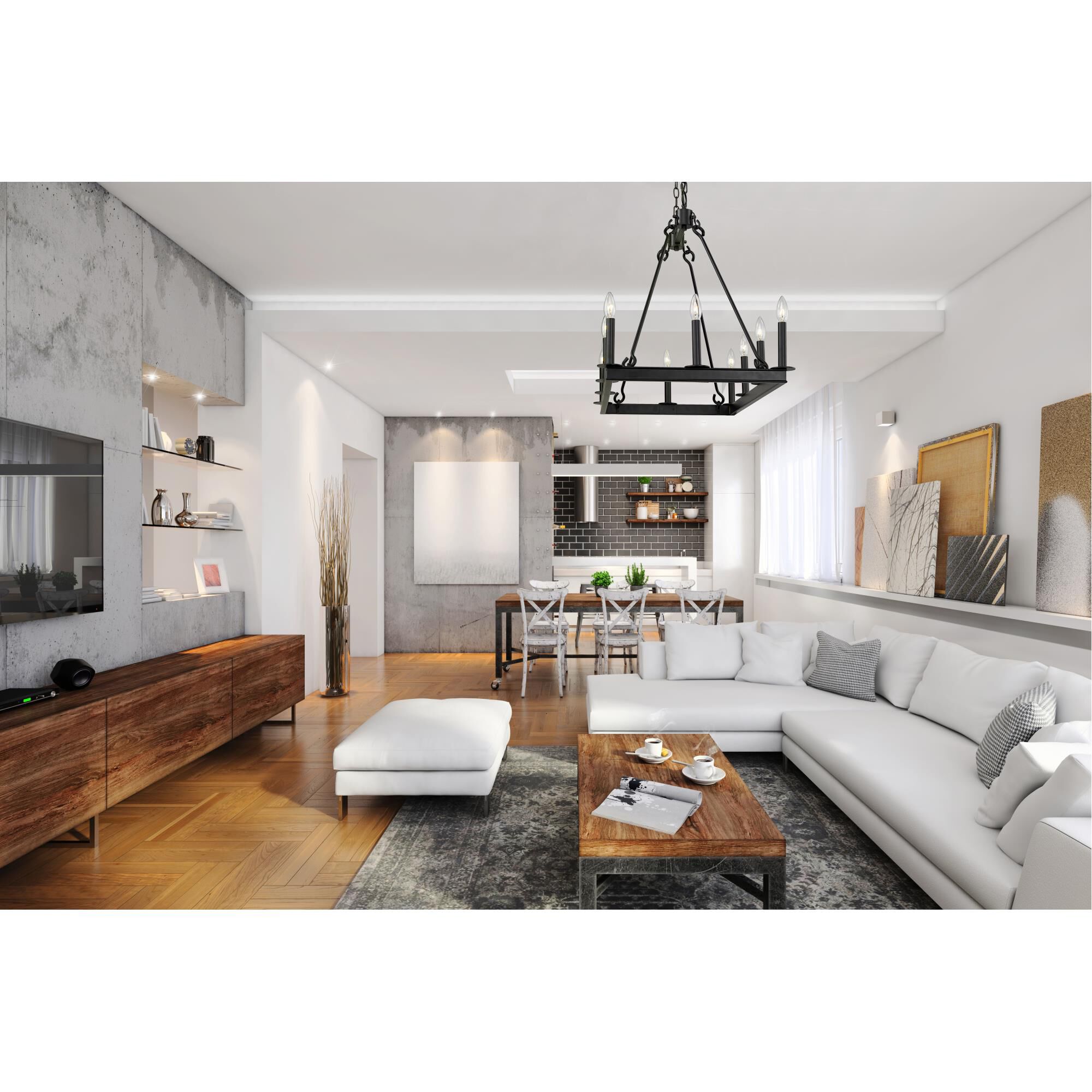 Shown in Matte Black finish and --- glass and --- shade