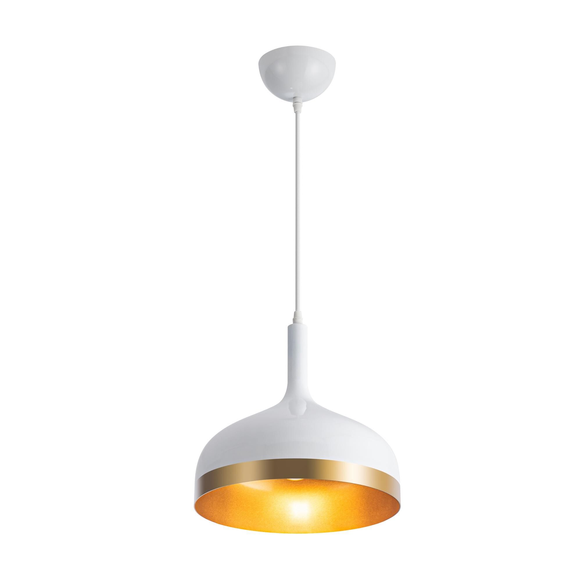 Shown in White & Gold finish and Aluminium shade