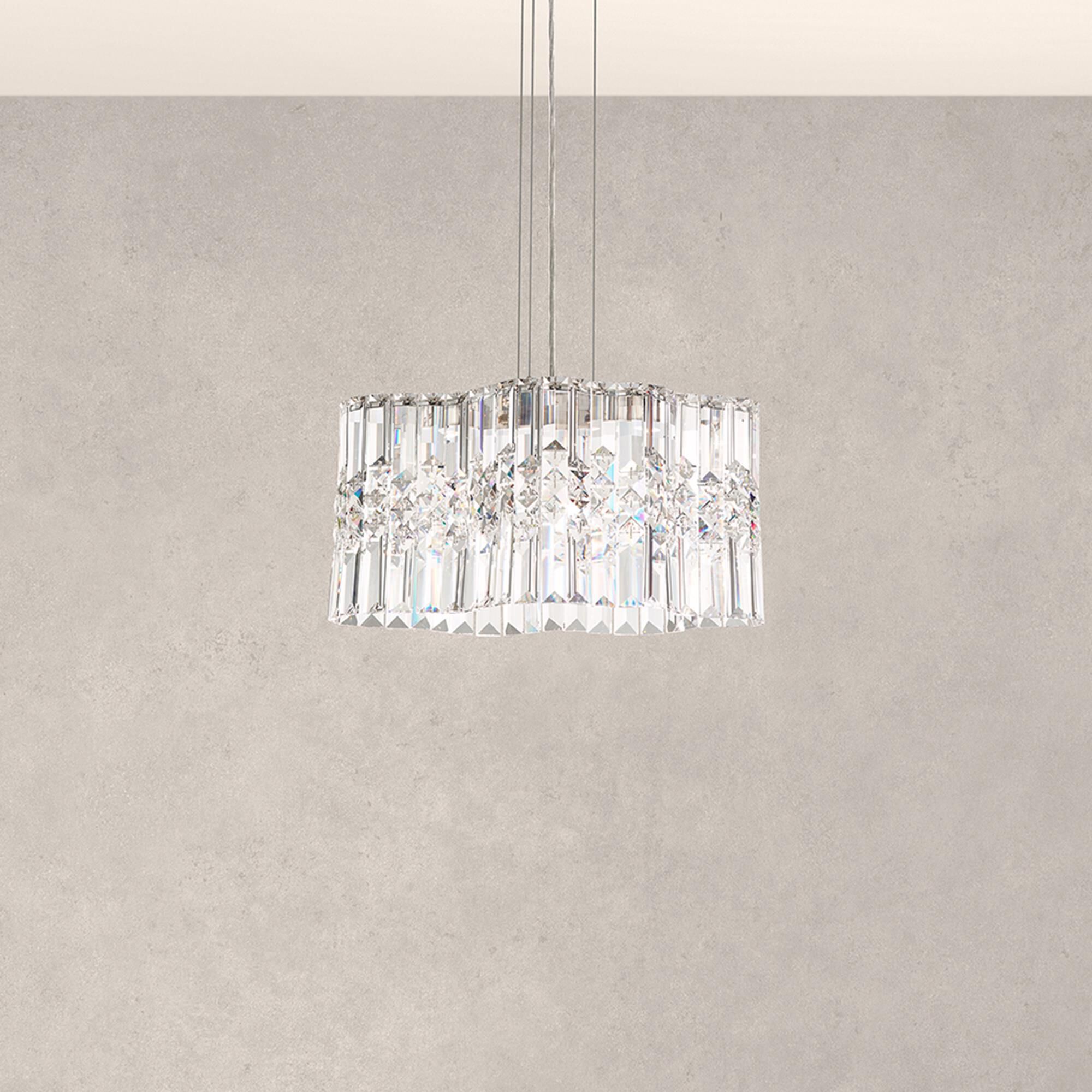 Shown in Polished Stainless Steel finish and Clear Optic crystal