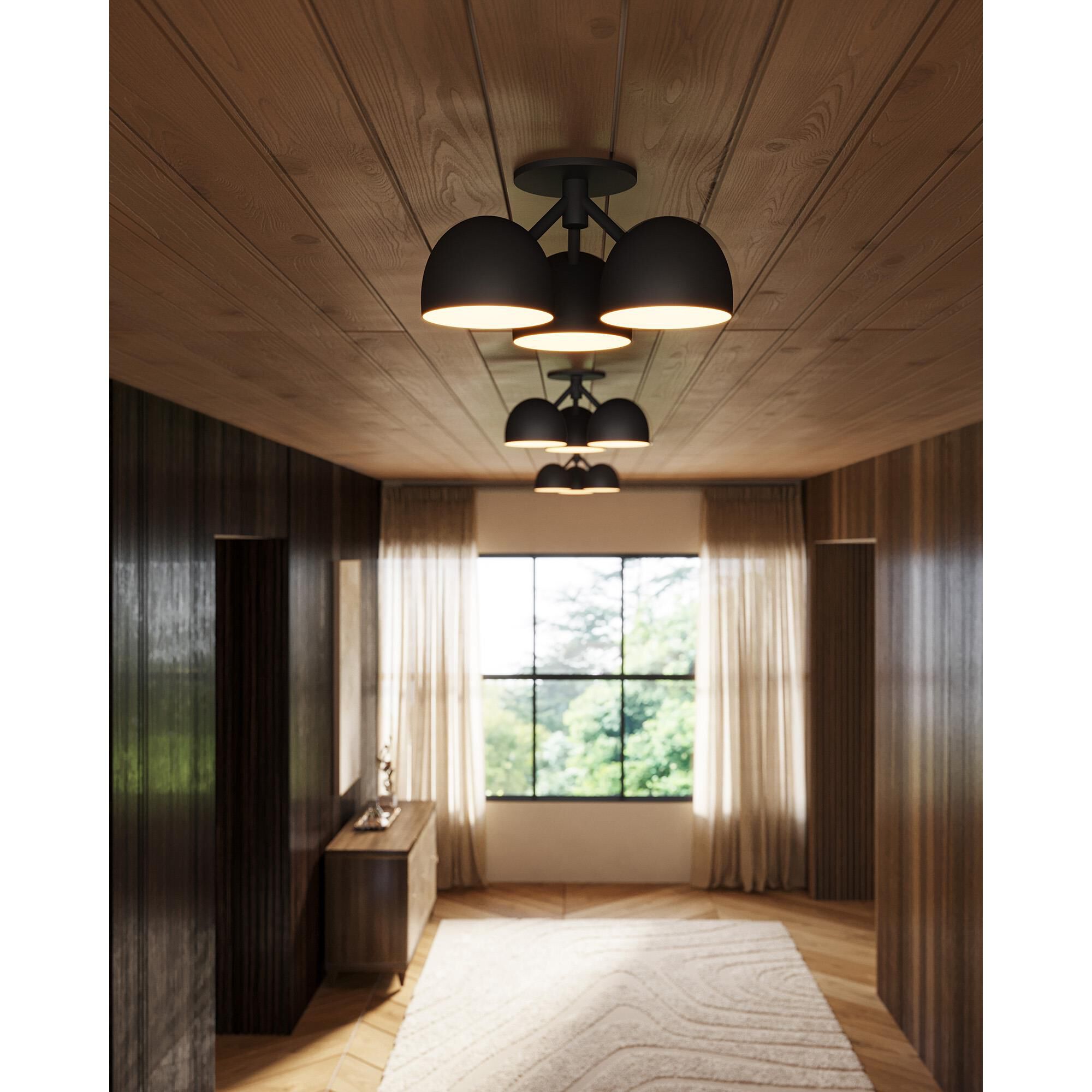 Shown in Black finish and Steel shade