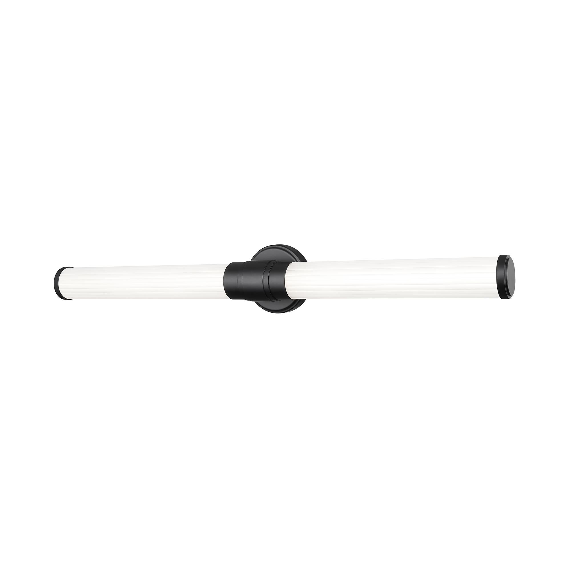 Shown in Matte Black finish and Opal White glass and Opal White shade