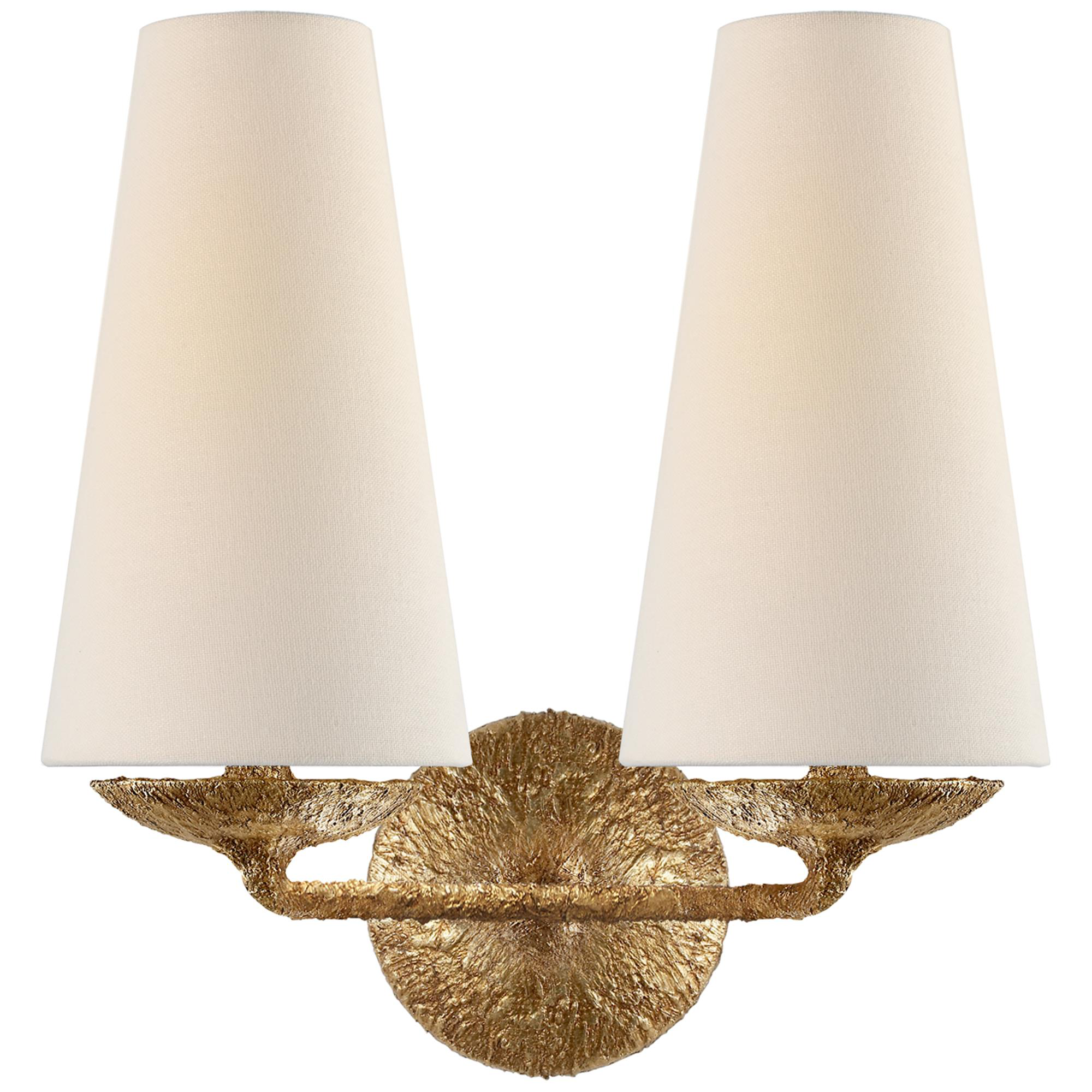 Shown in Gilded Plaster finish and Linen shade