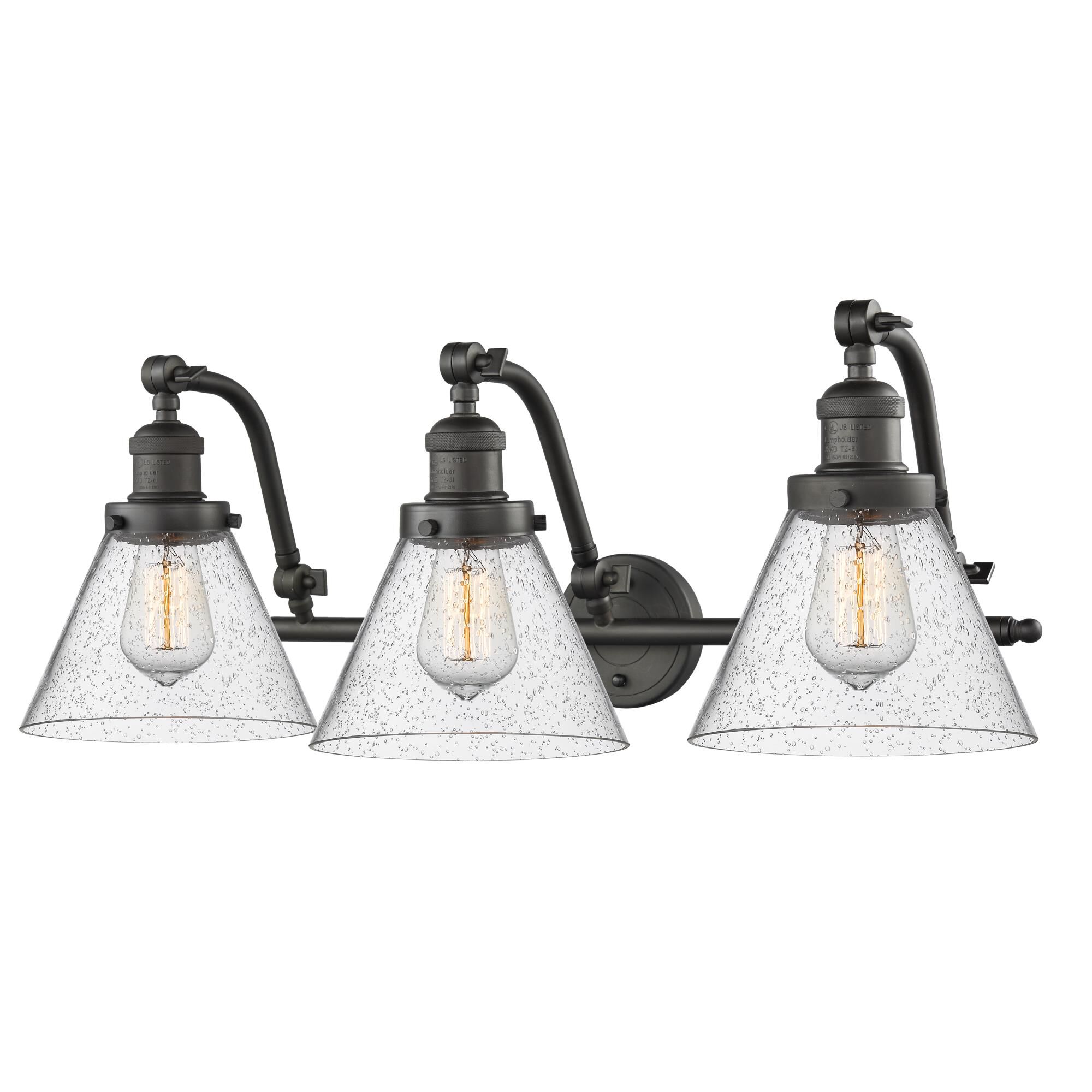 Bruno Marashlian Large Cone 28 Inch 3 Light Bath Vanity Light by Innovations Lighting