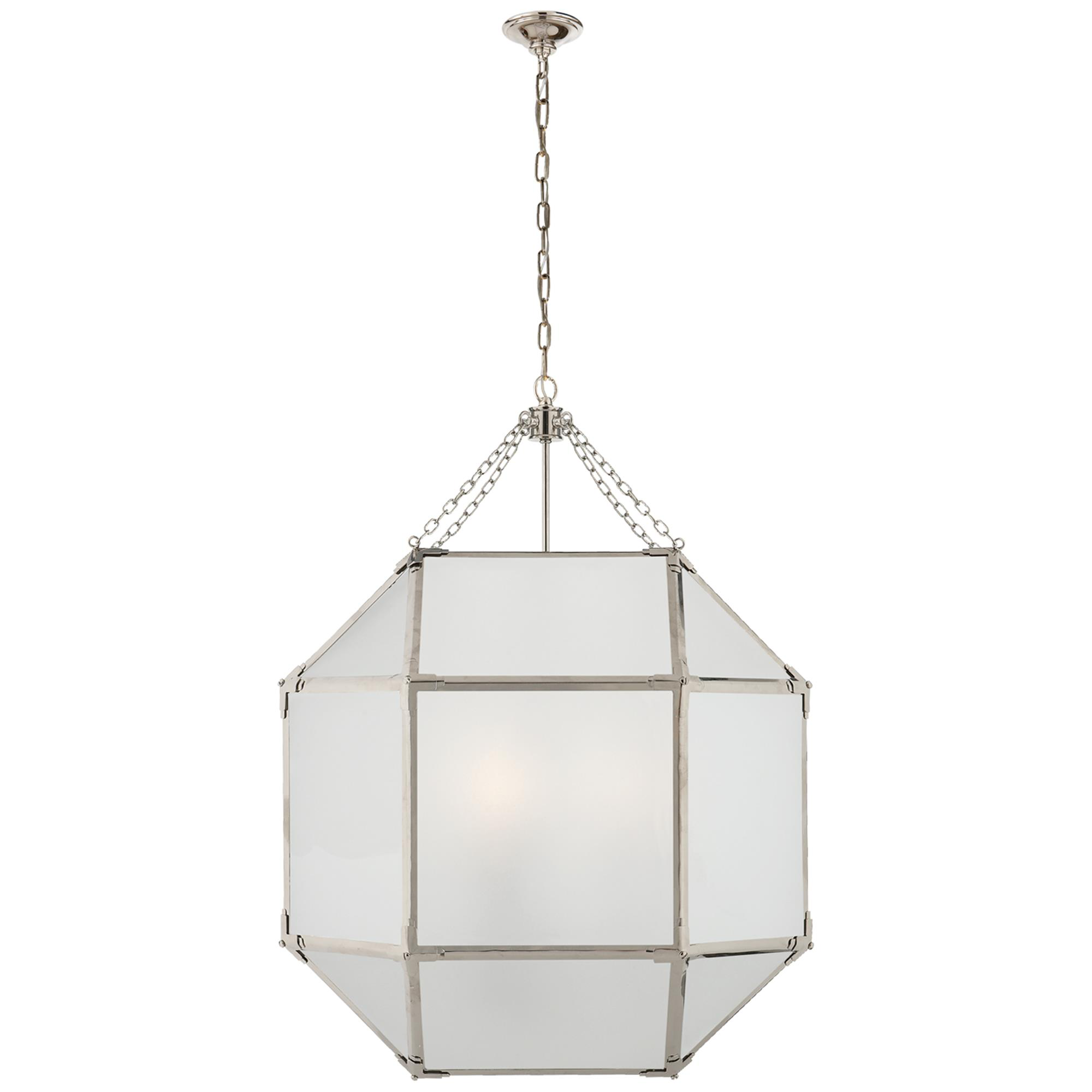 Shown in Polished Nickel finish and Frosted glass