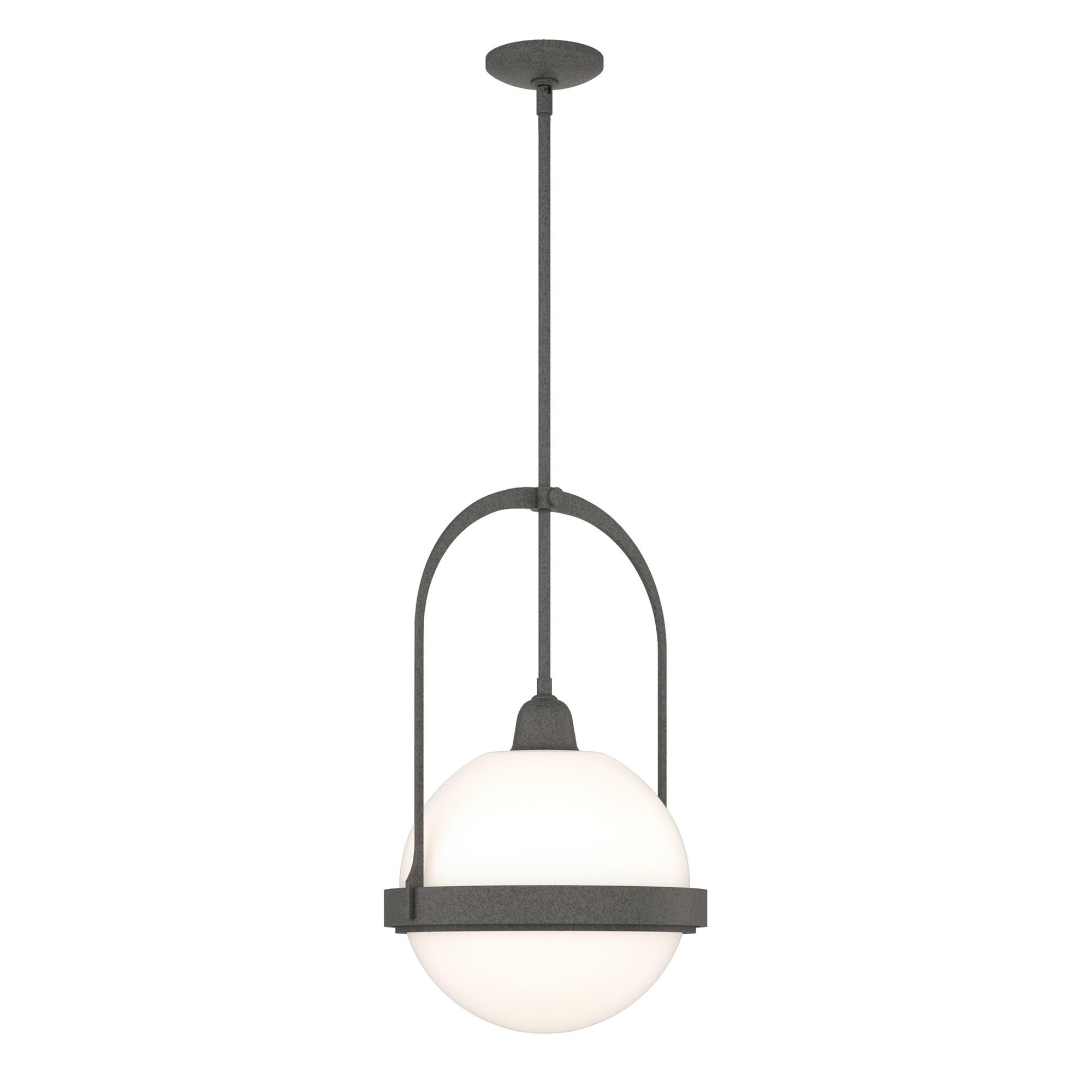 Shown in Natural Iron finish and Opal glass